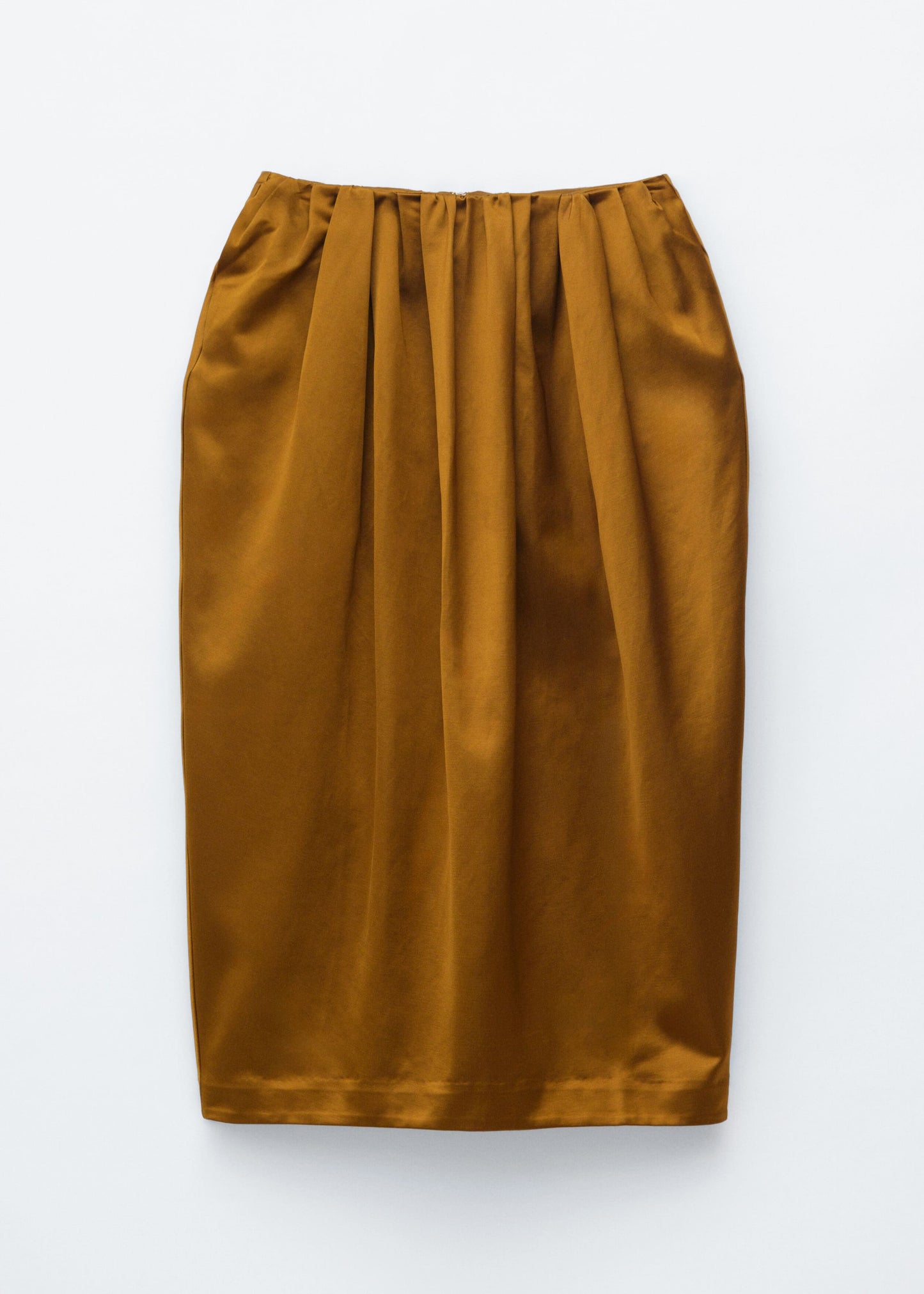 Sculpted Satin Midi Skirt