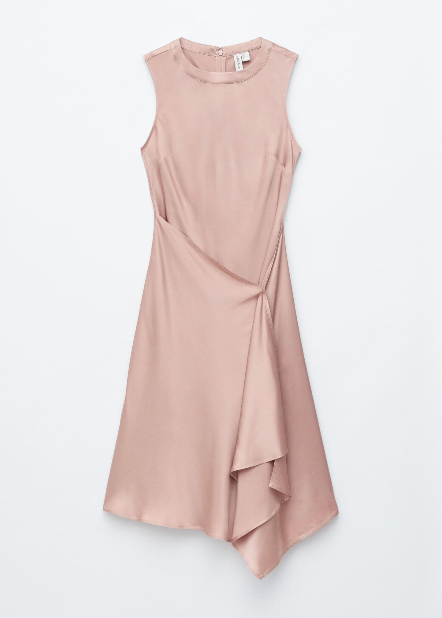 Asymmetric Satin Midi Dress