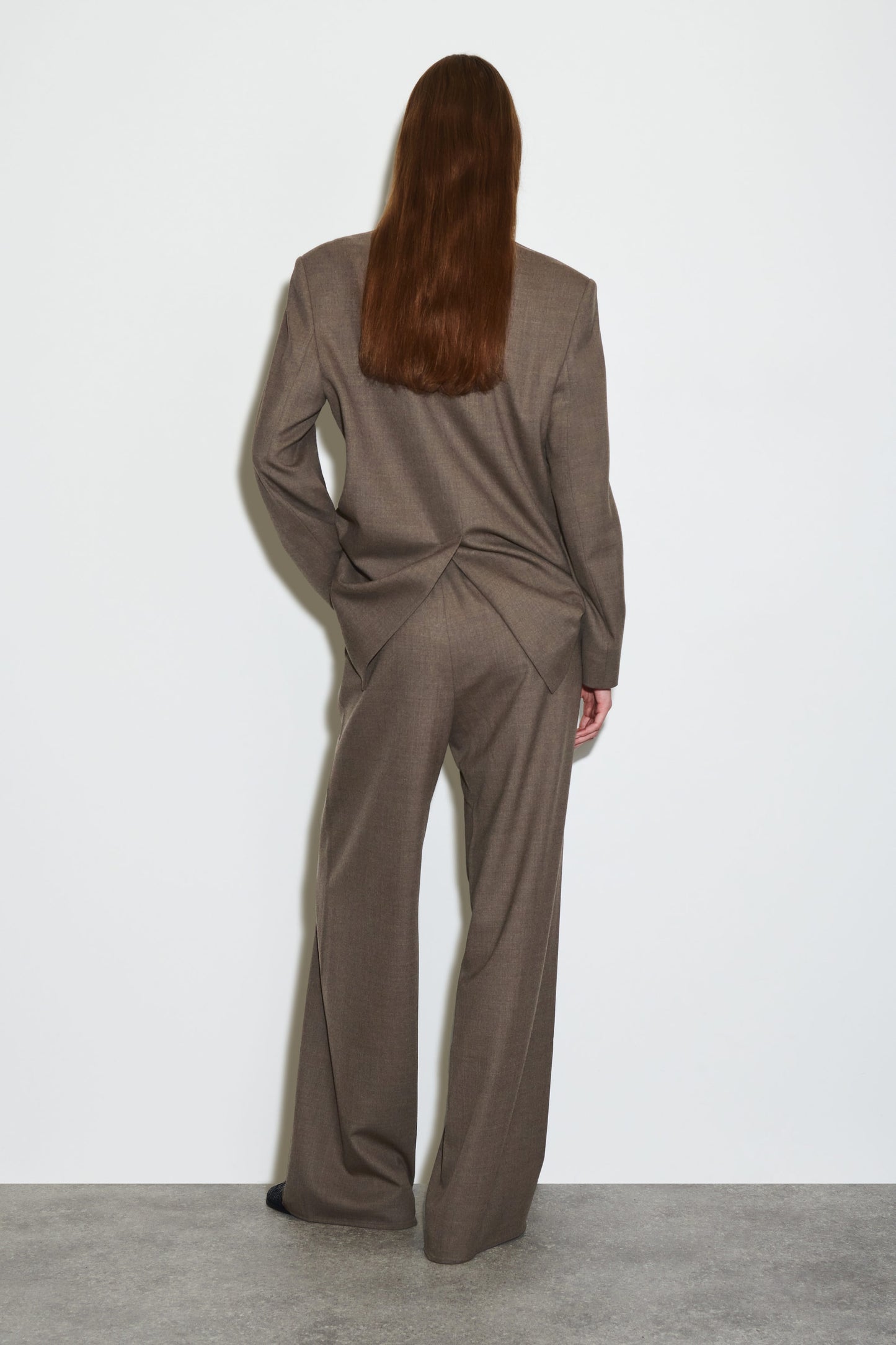 Wool-Blend Wide-Leg Trousers