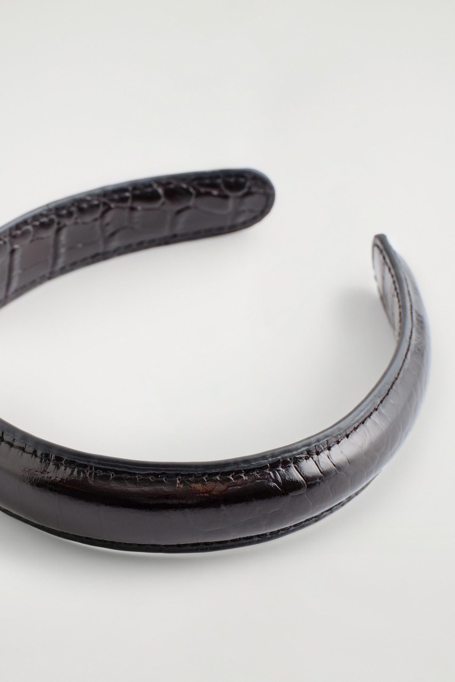 Croc-Effect Leather Headband