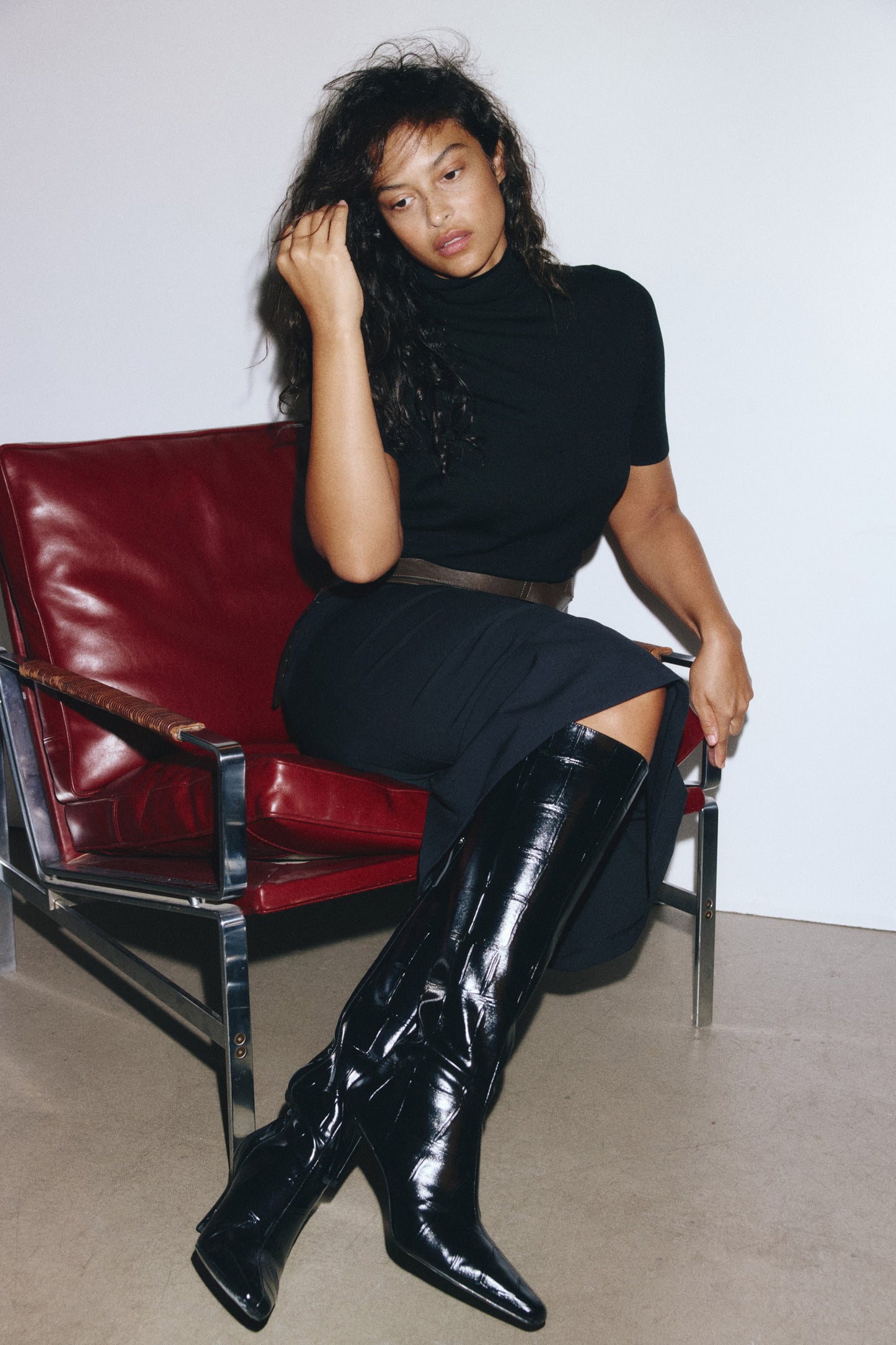 Heeled knee-high boots