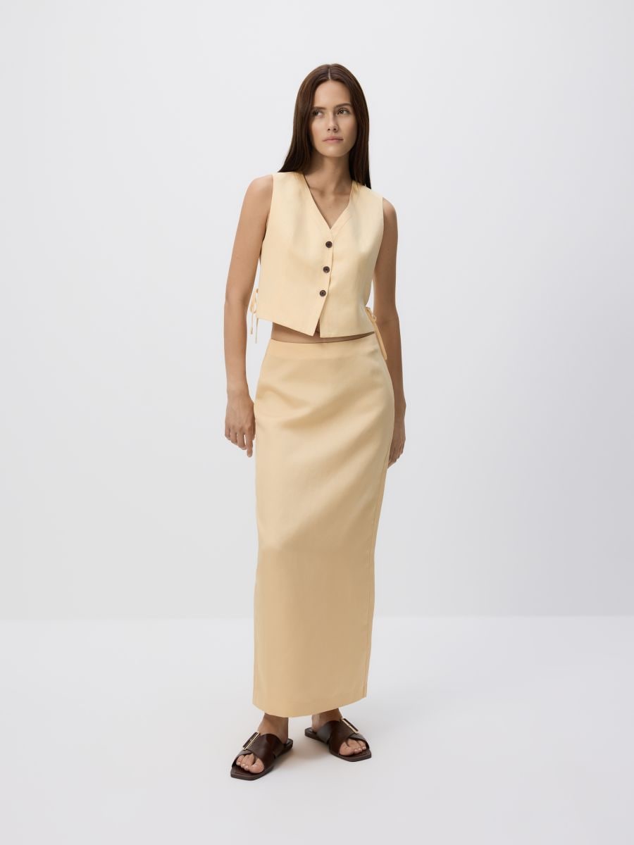 Linen blend vest