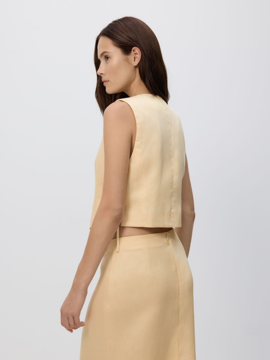 Linen blend vest