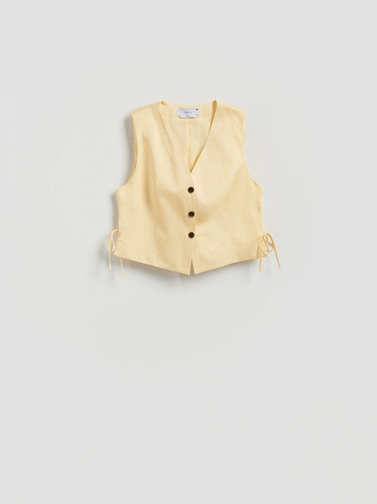Linen blend vest