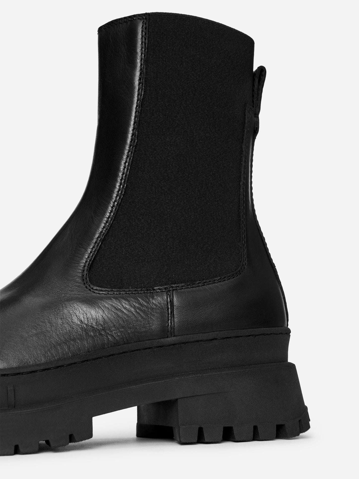 Chunky Leather Ankle Boots