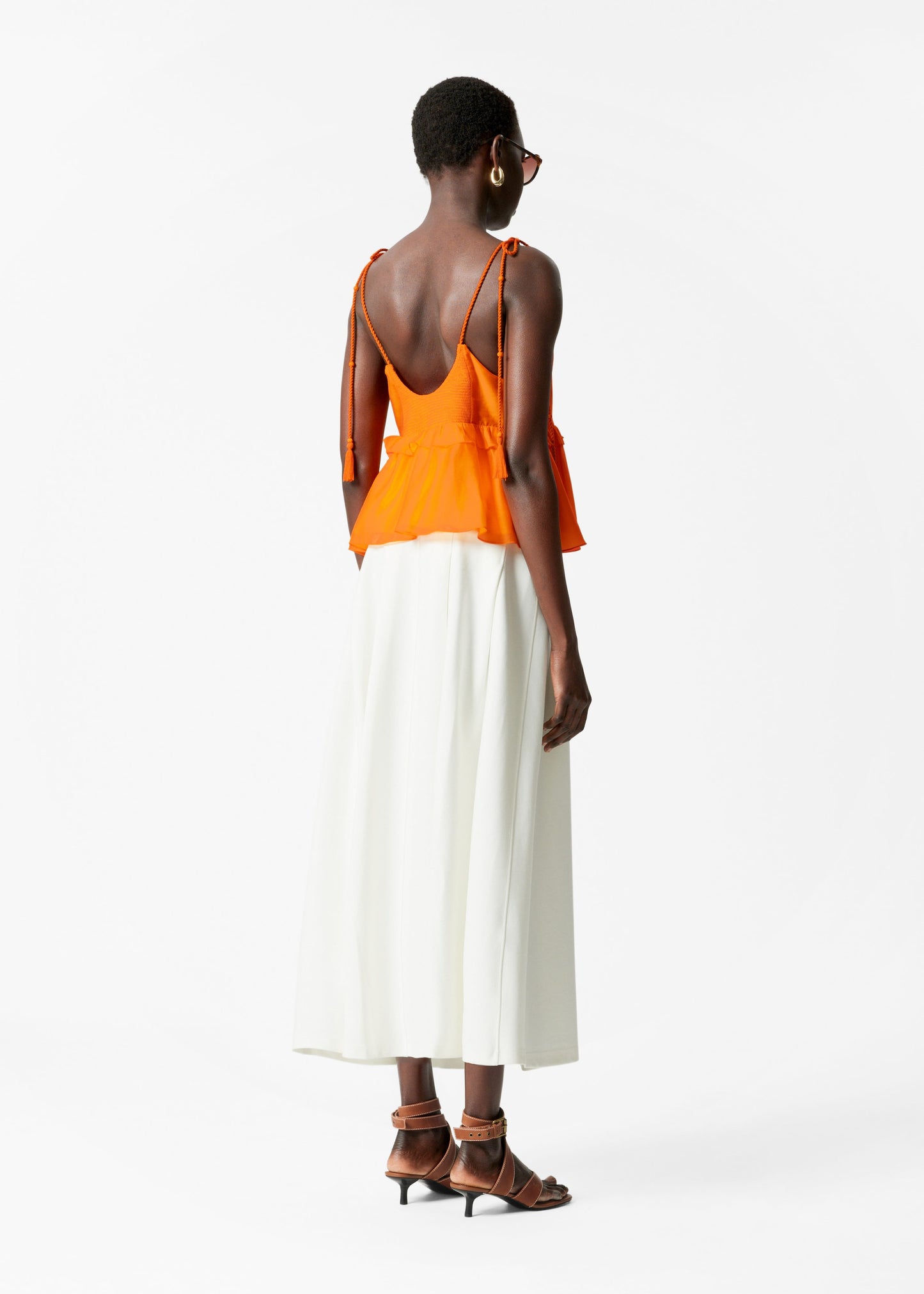 Peplum-Frill Strap Top