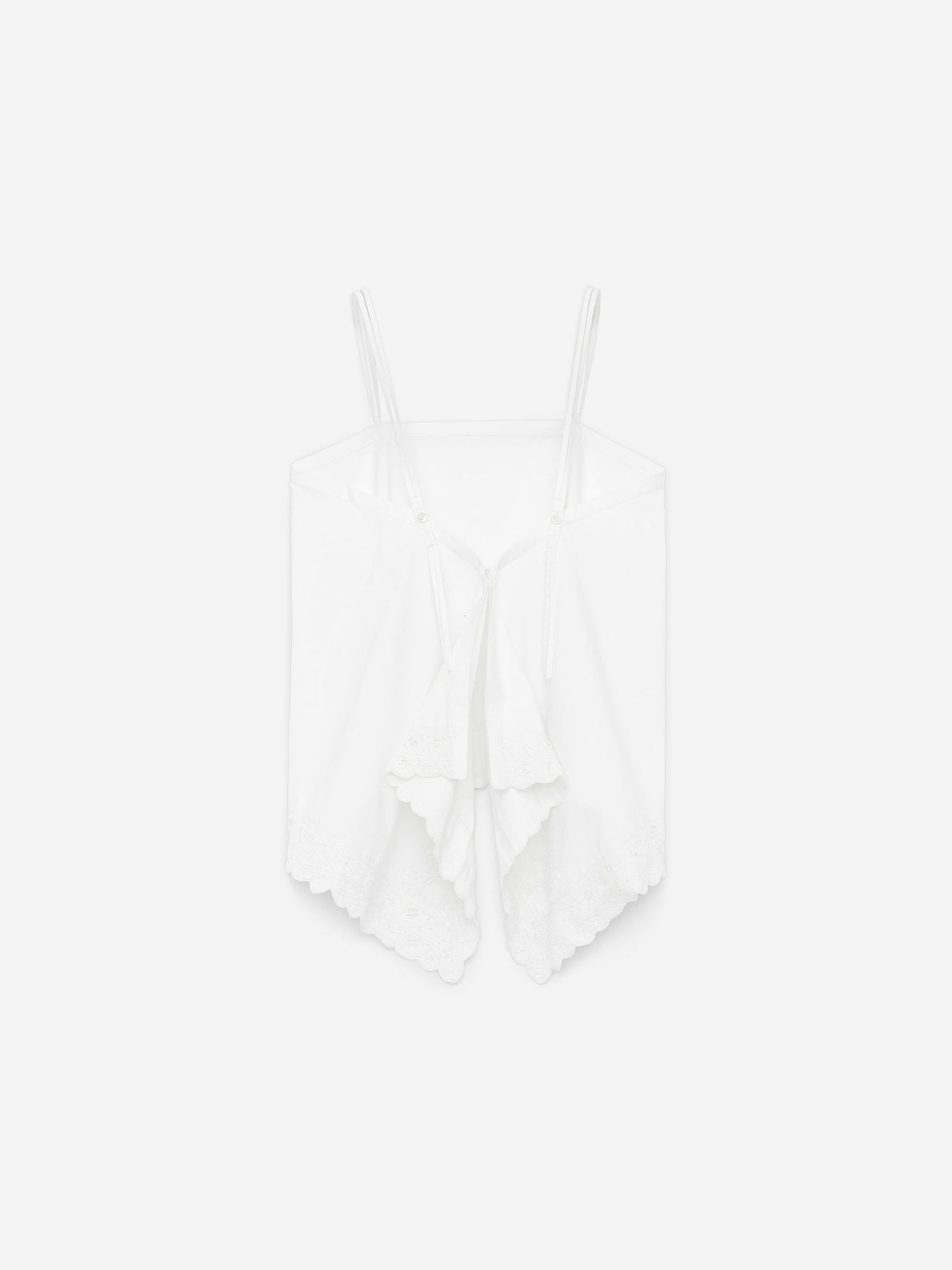 Embroidery-Detail Strap Top