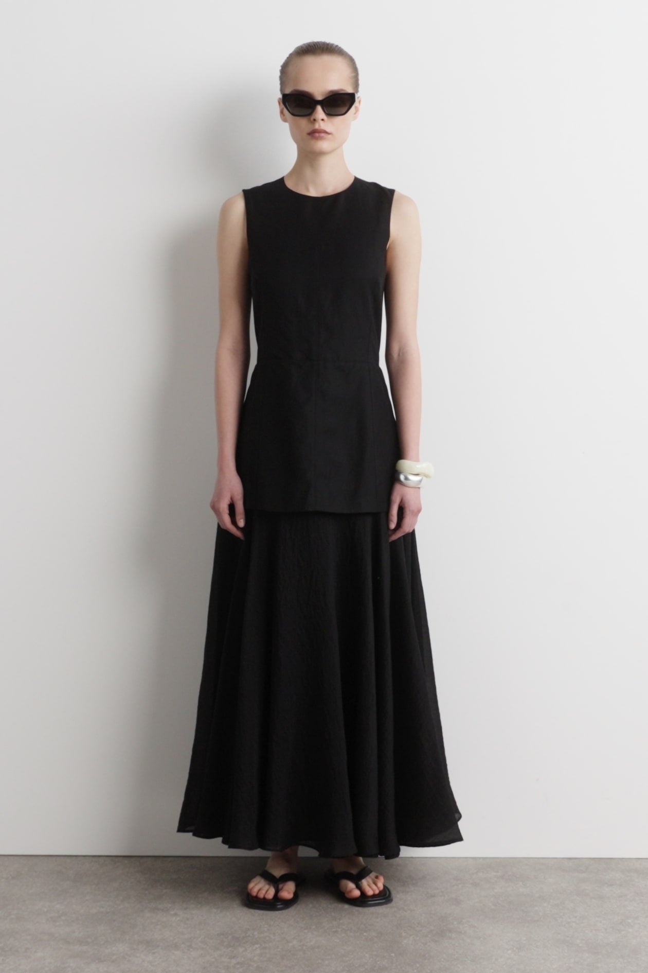 Layered Peplum Midi Dress