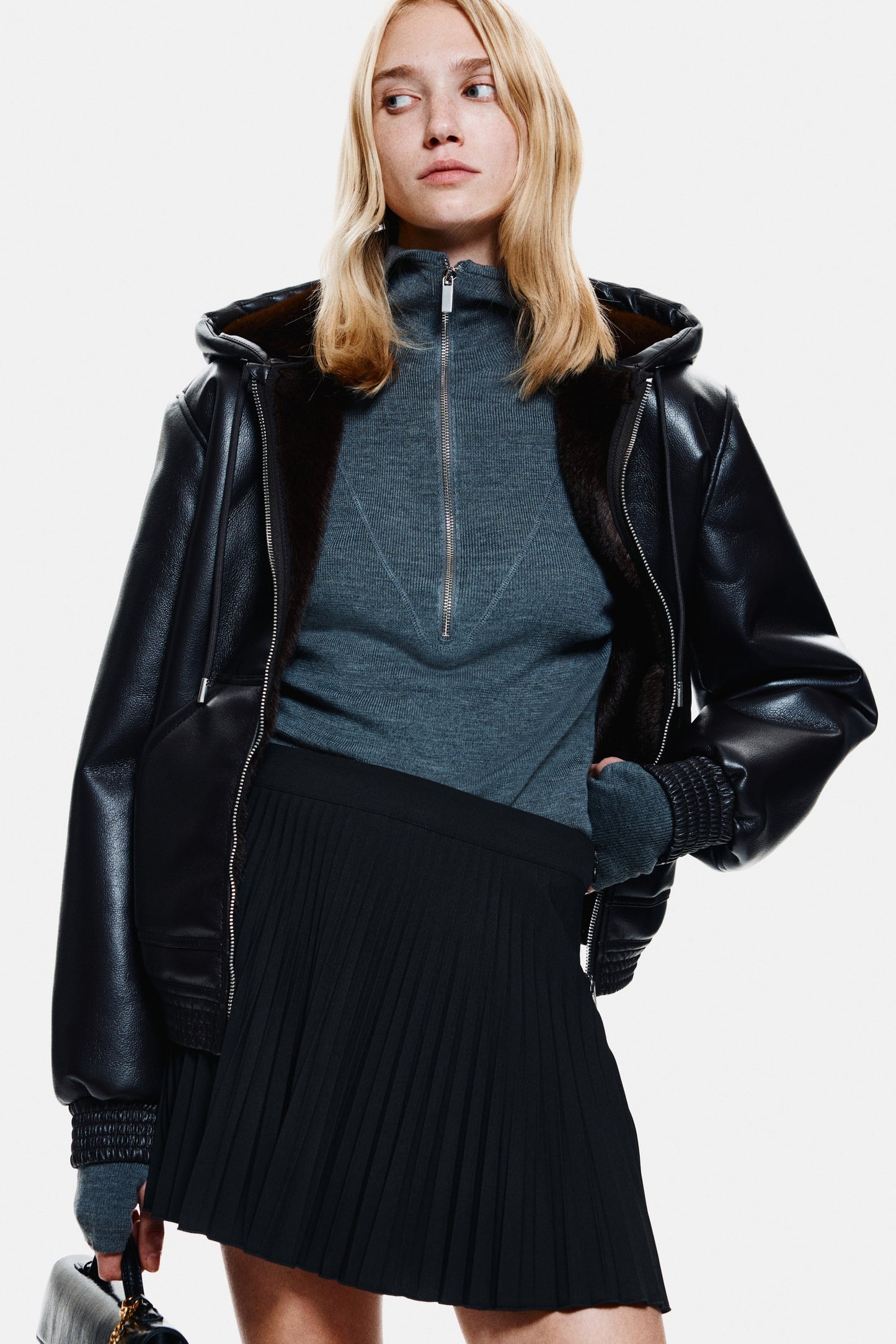 Pleated mini skort