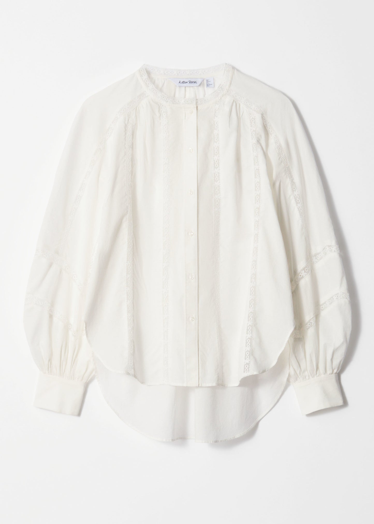 Voluminous Lace-trimmed Blouse