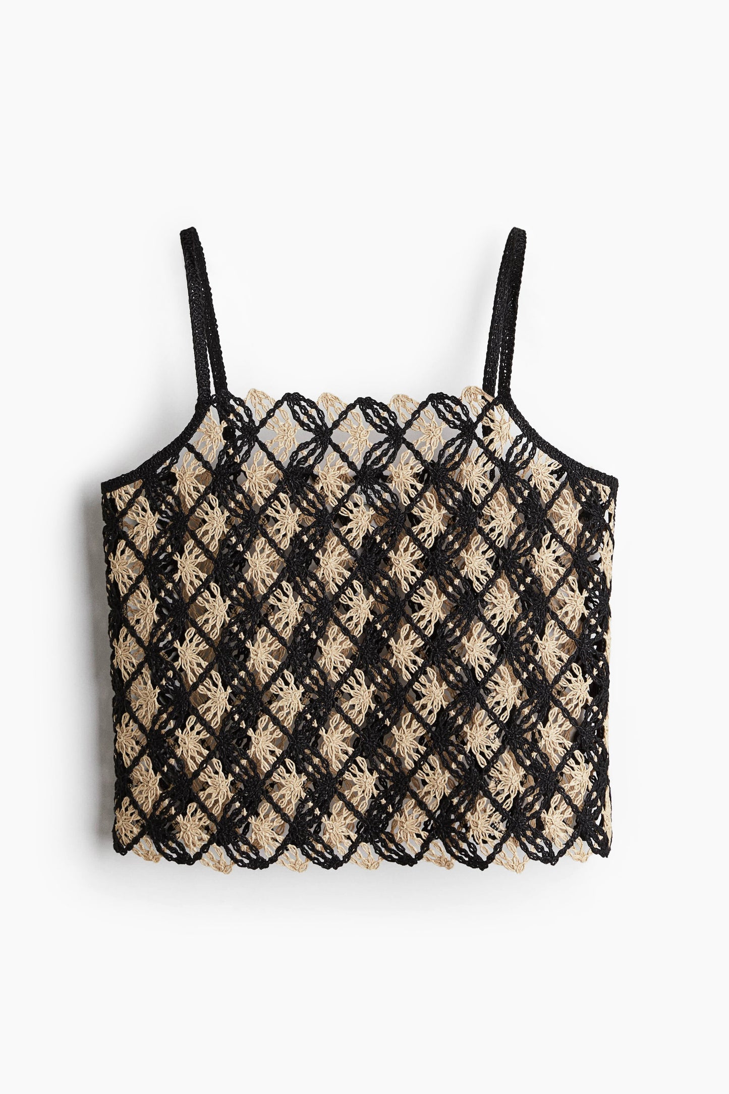 Crochet-look strappy top