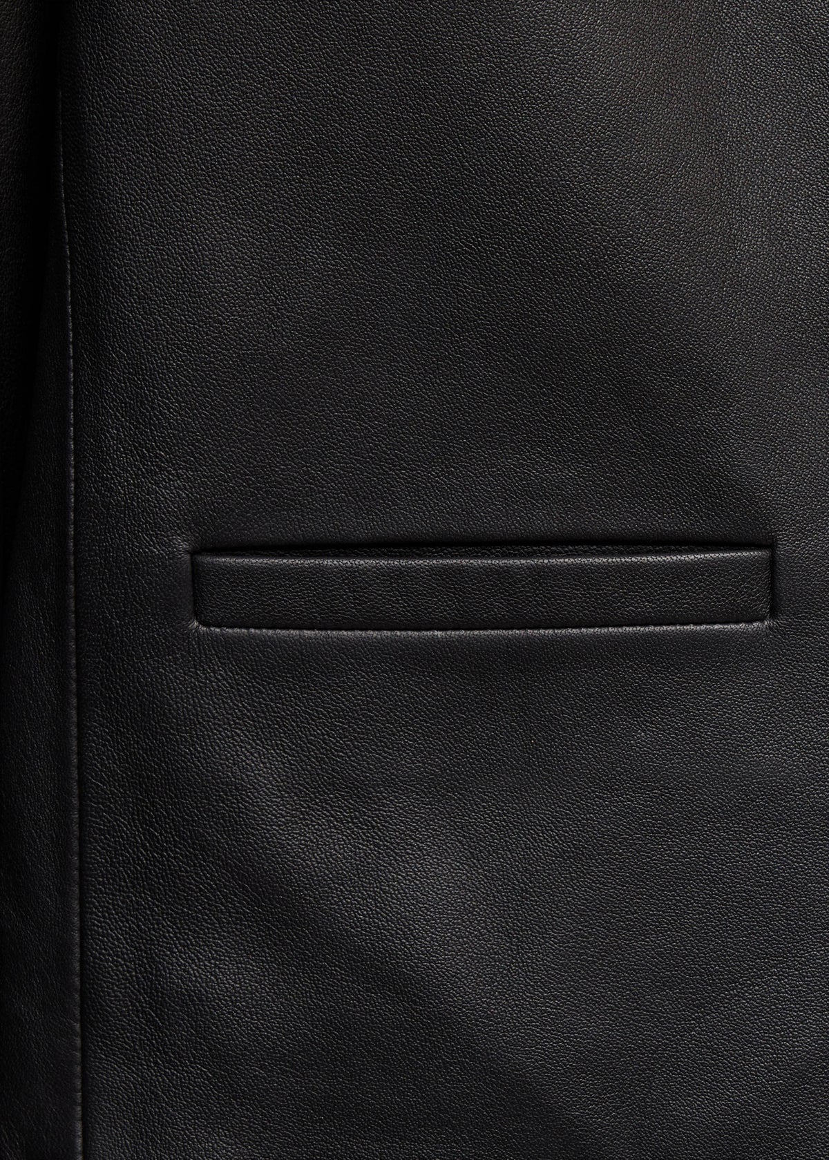 Leather jacket with strap collar