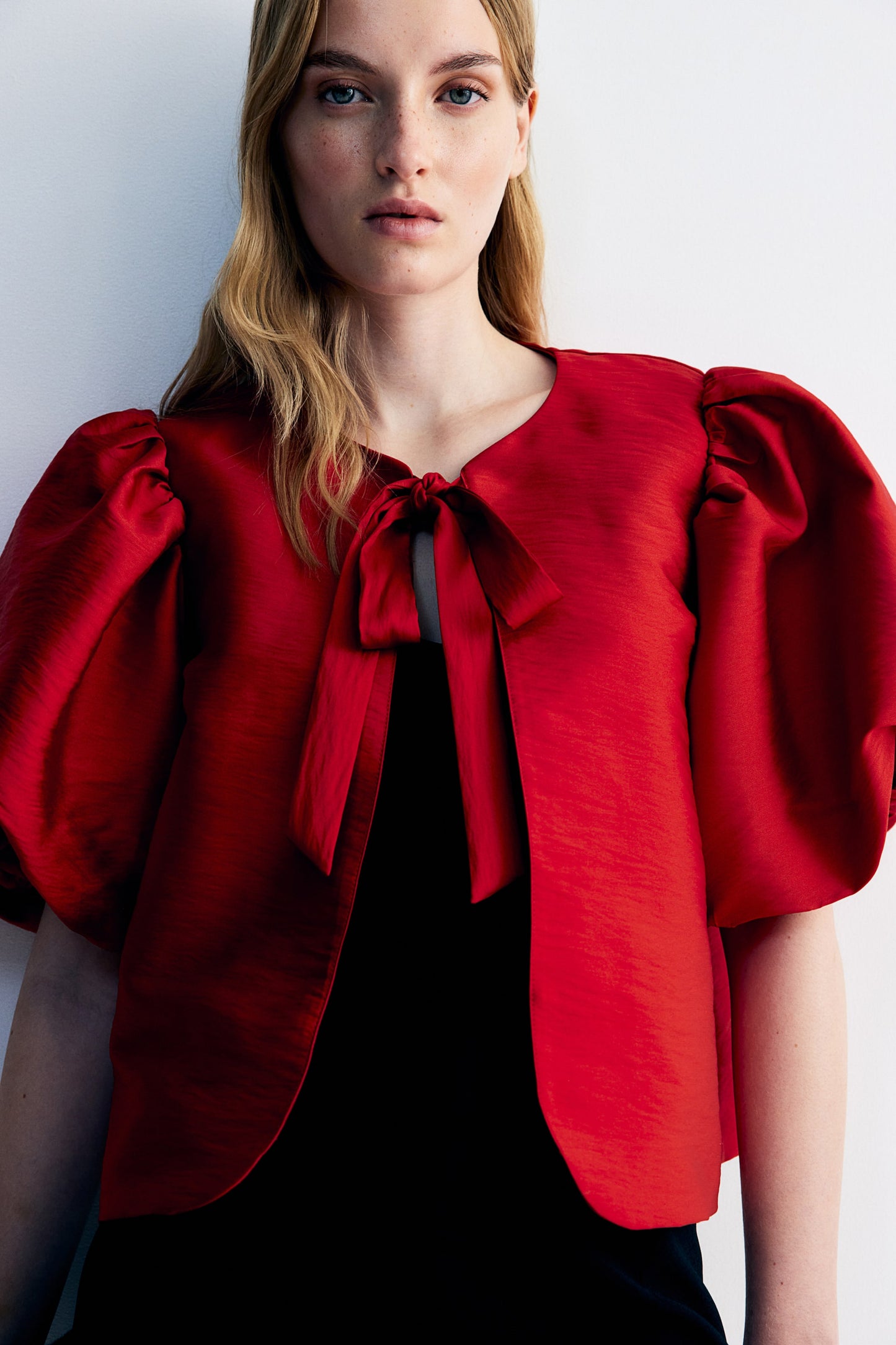 Balloon-sleeved blouse