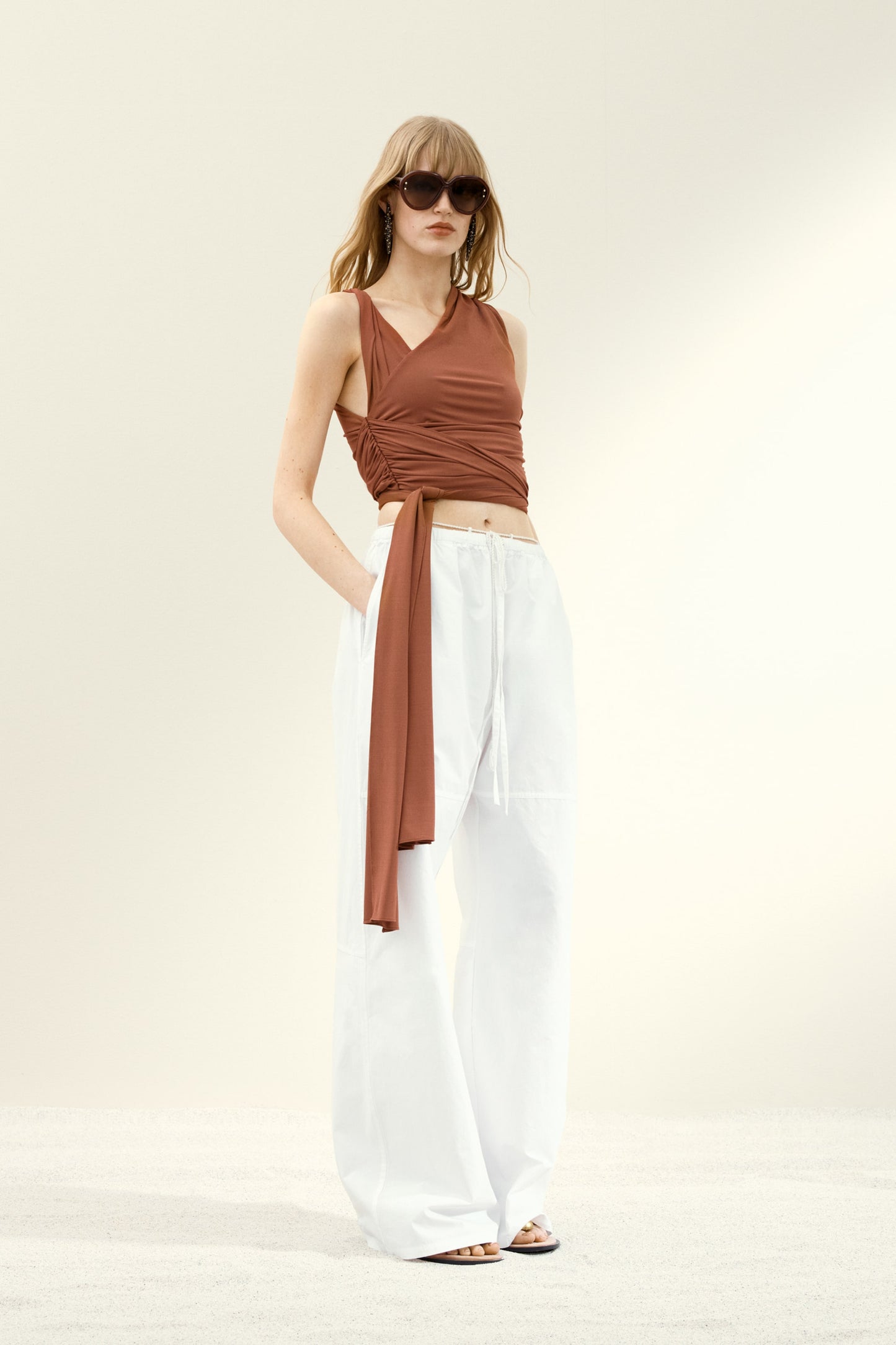 Asymmetric wrap top