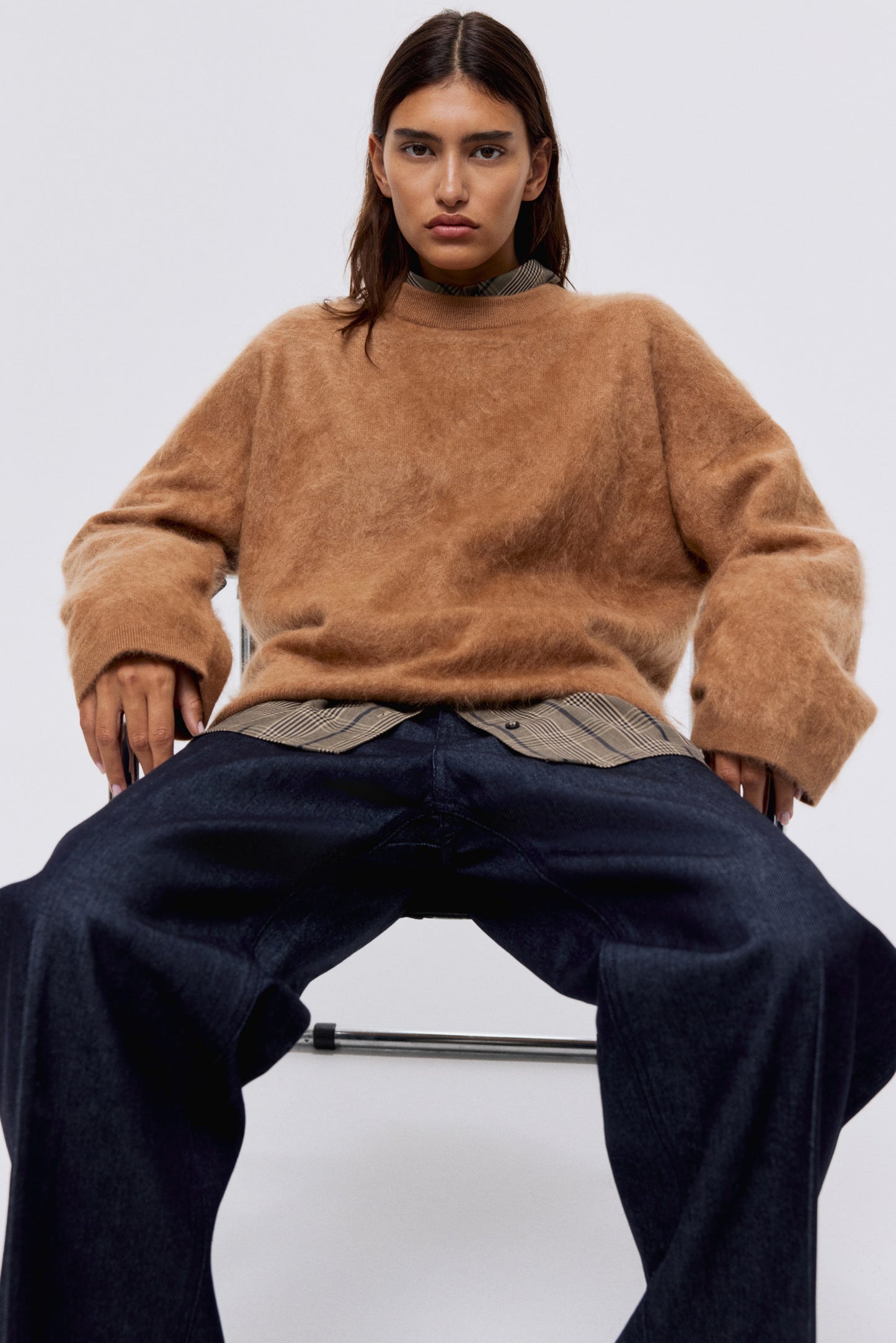 Brushed cashmere jumper