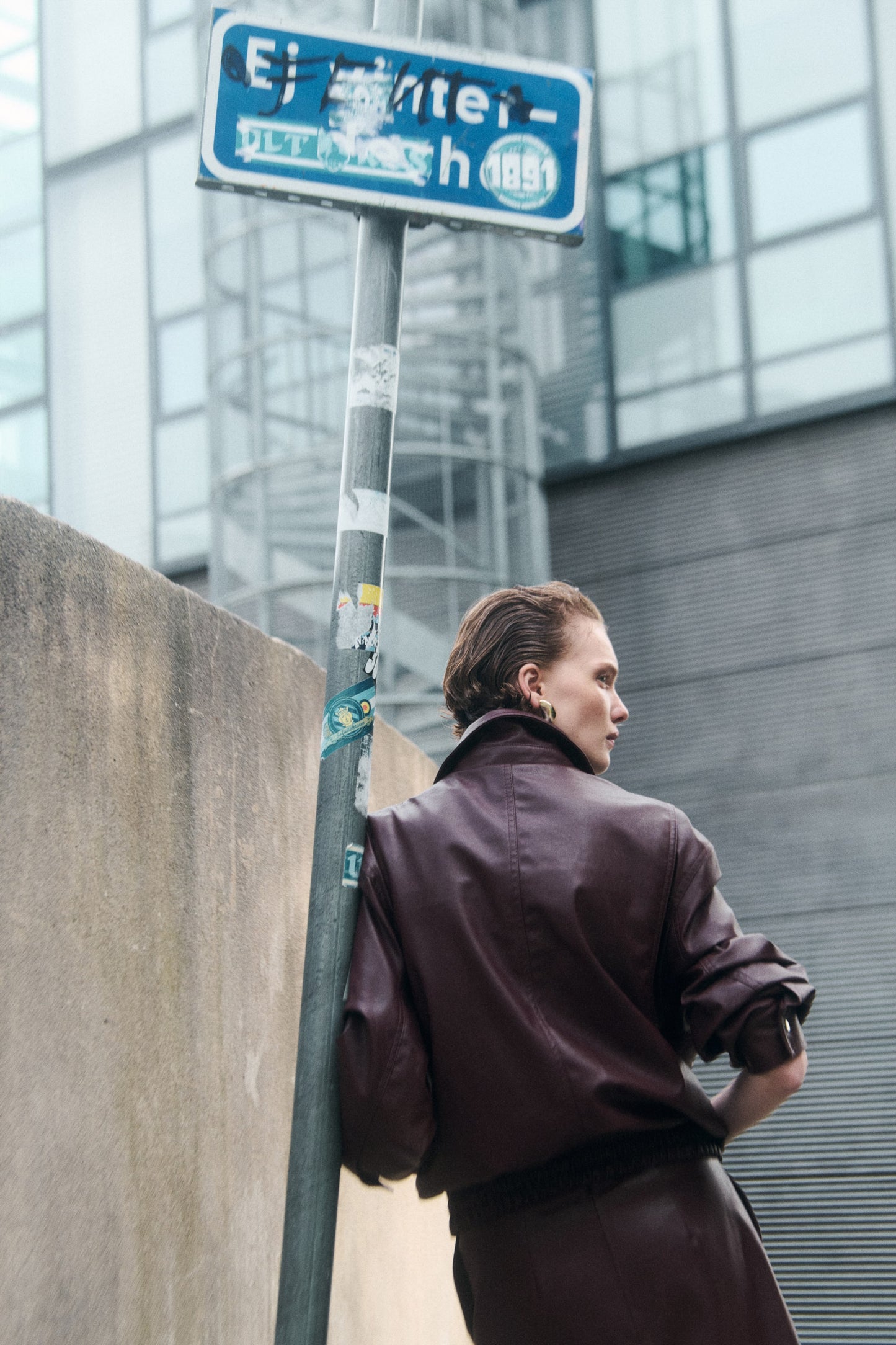 Oversized coated jacket