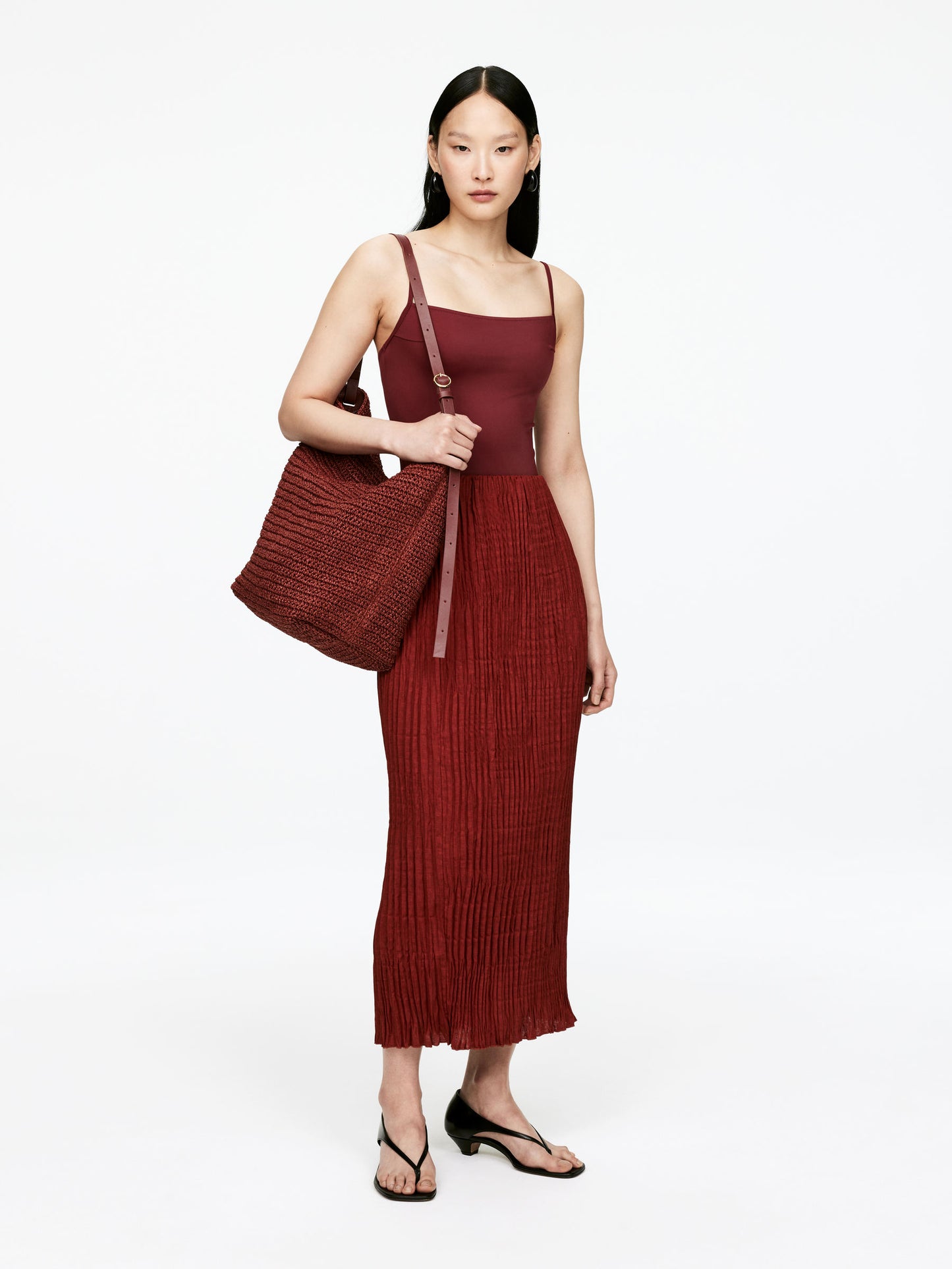 Lined Straw Bag