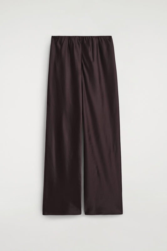 Satin Wide-Leg Trousers