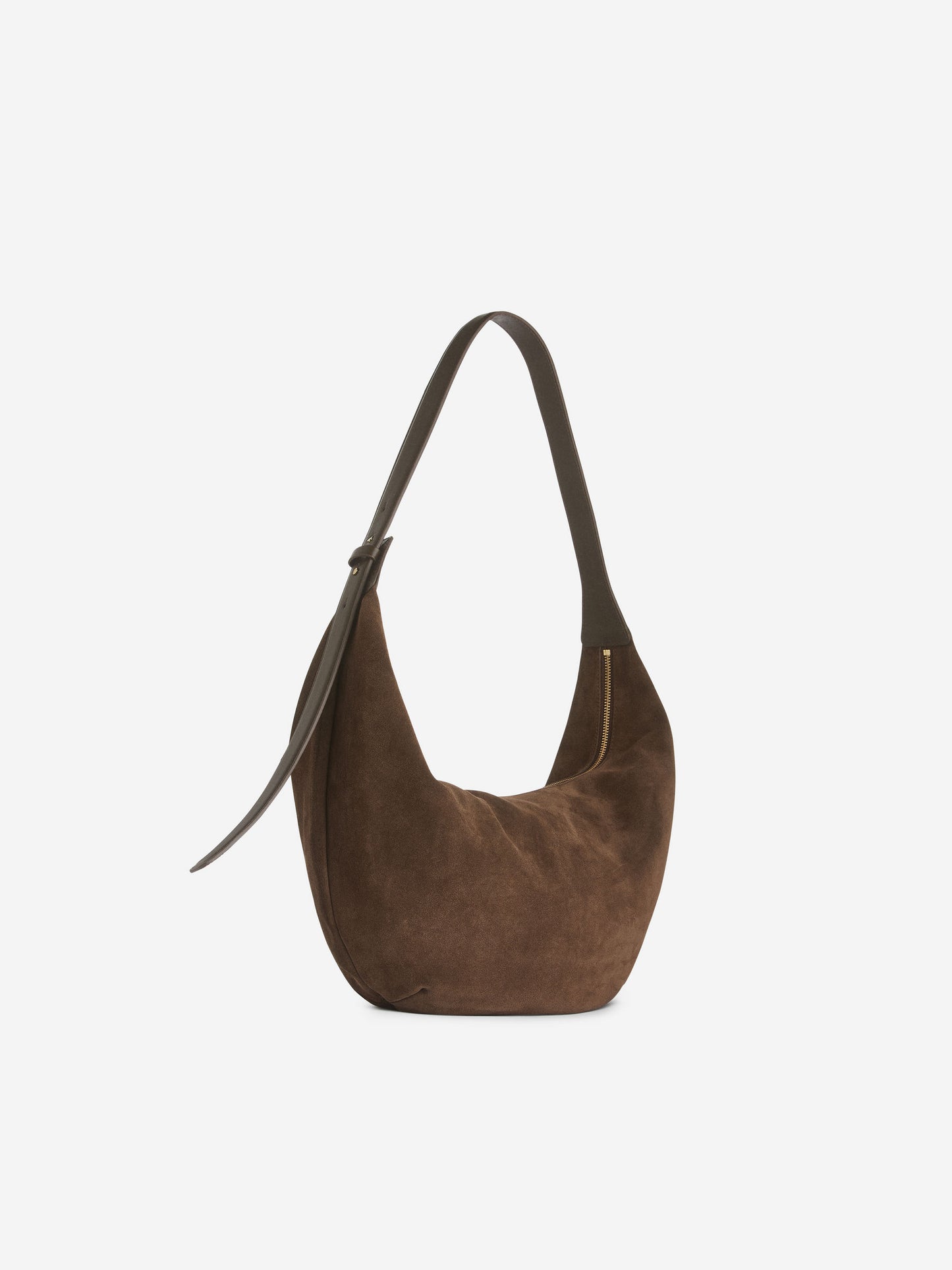 Curved Suede Bag
