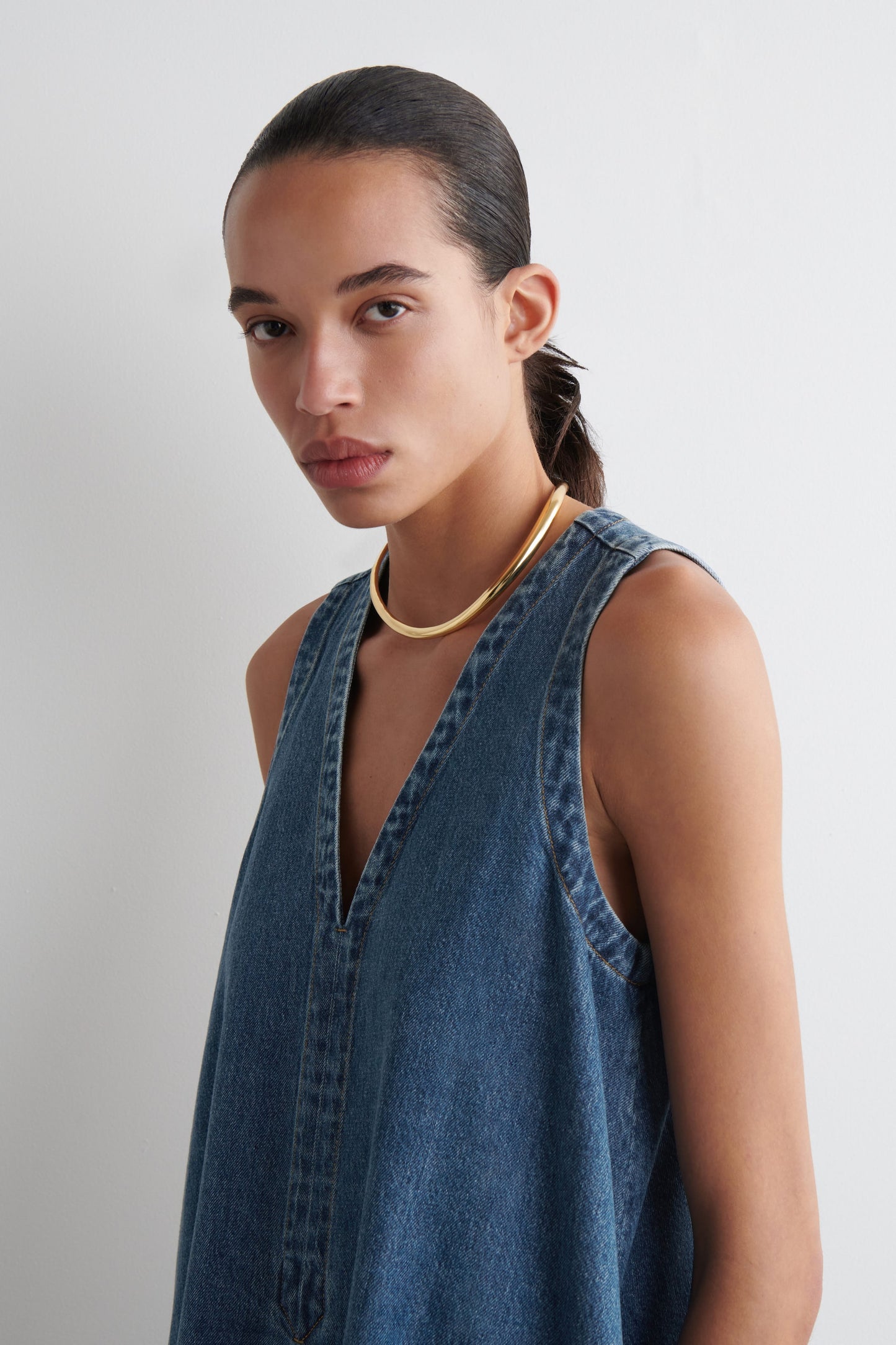 Denim A-Line Mini Dress
