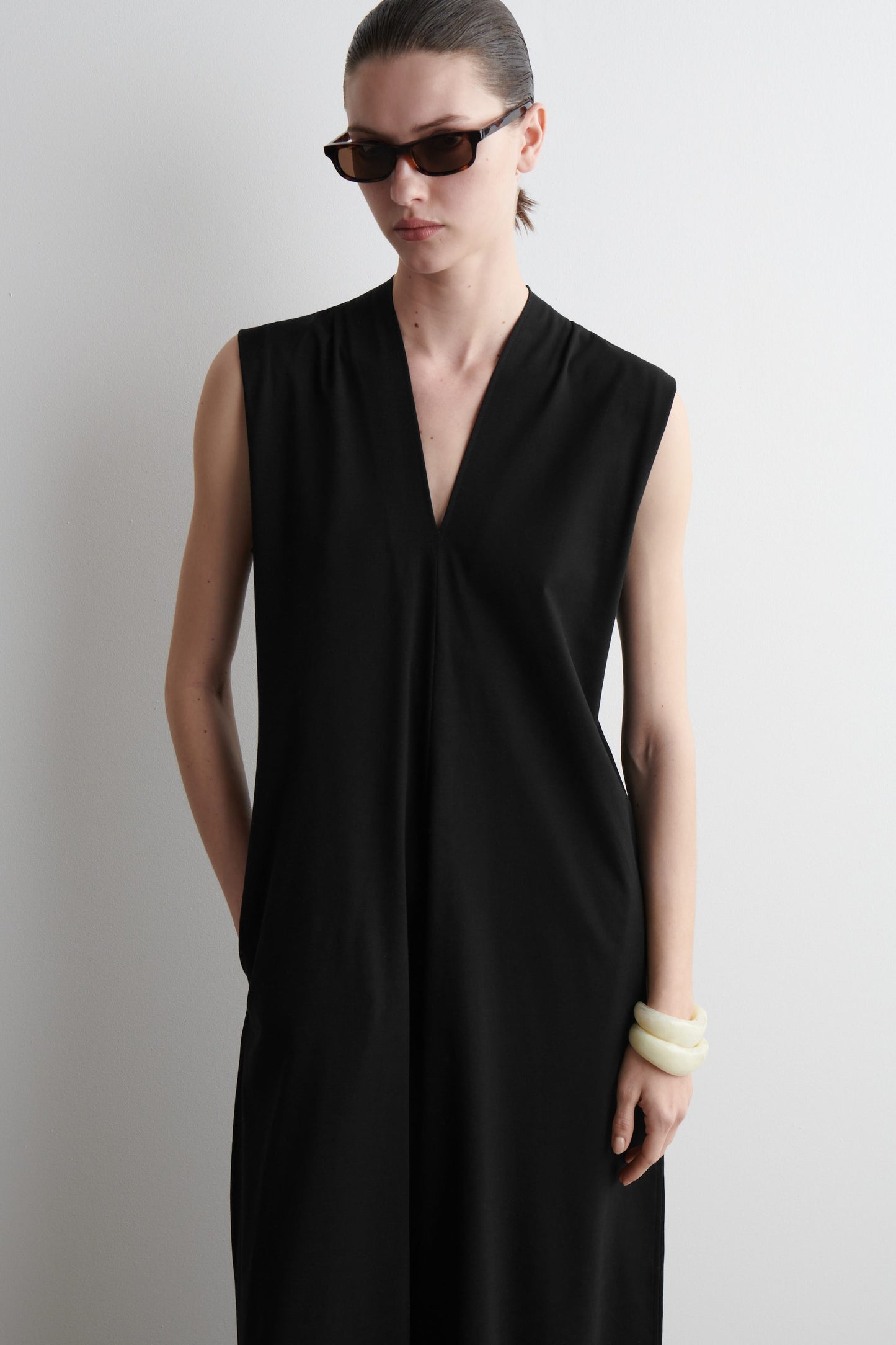 V-Neck Jersey Jumpsuit
