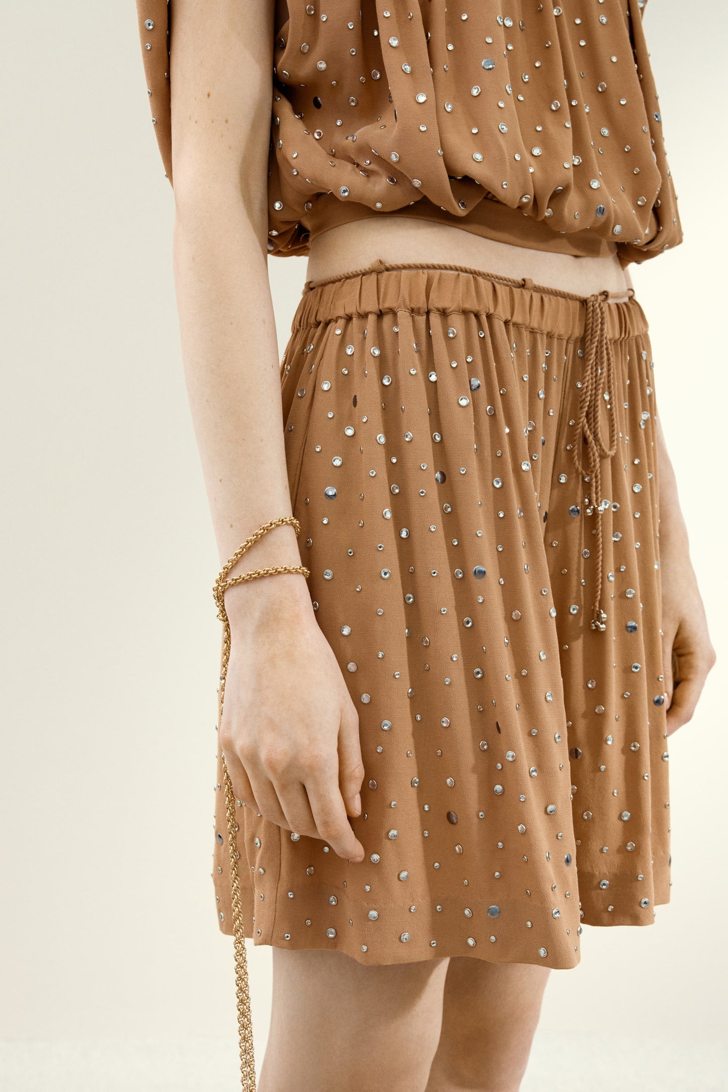 Rhinestone-embellished shorts