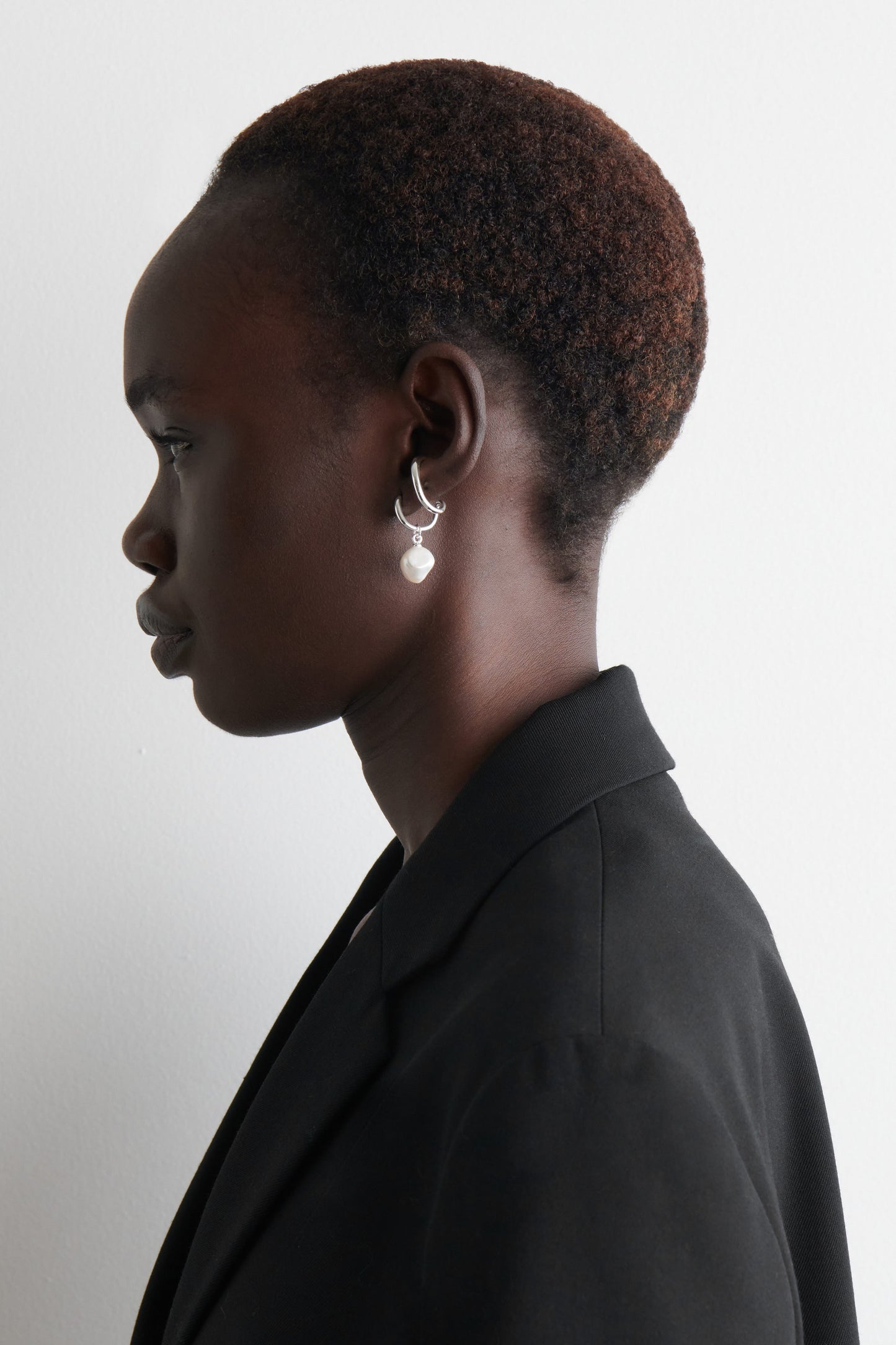 Double-Hoop Pearl Earrings