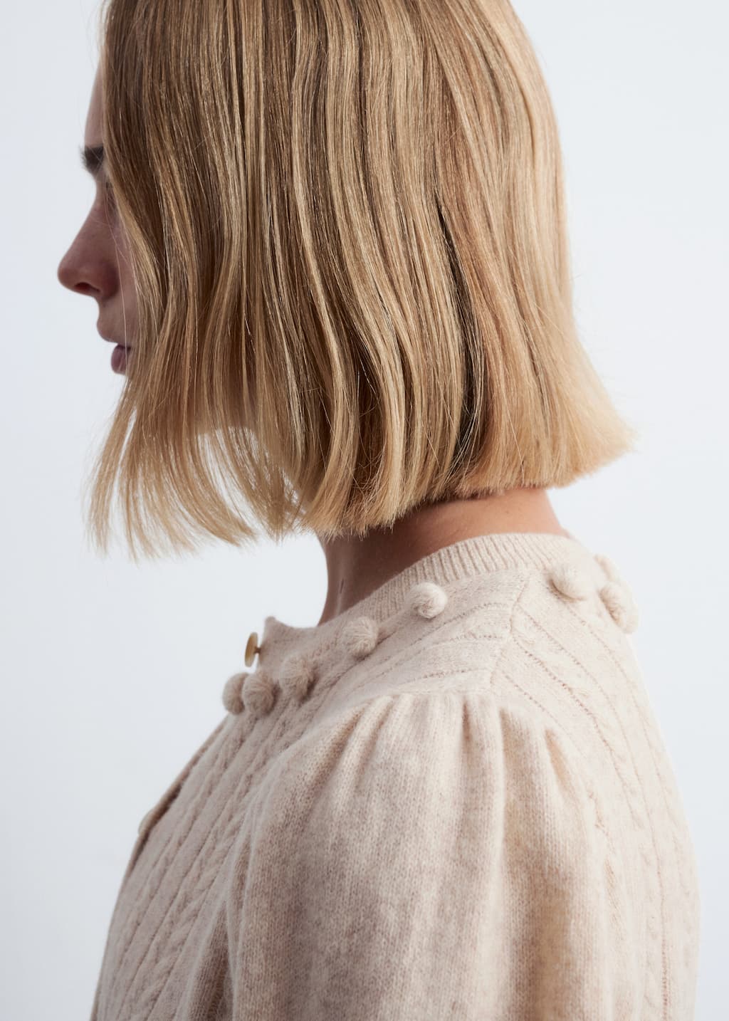 Cable-Knit Wool Cardigan