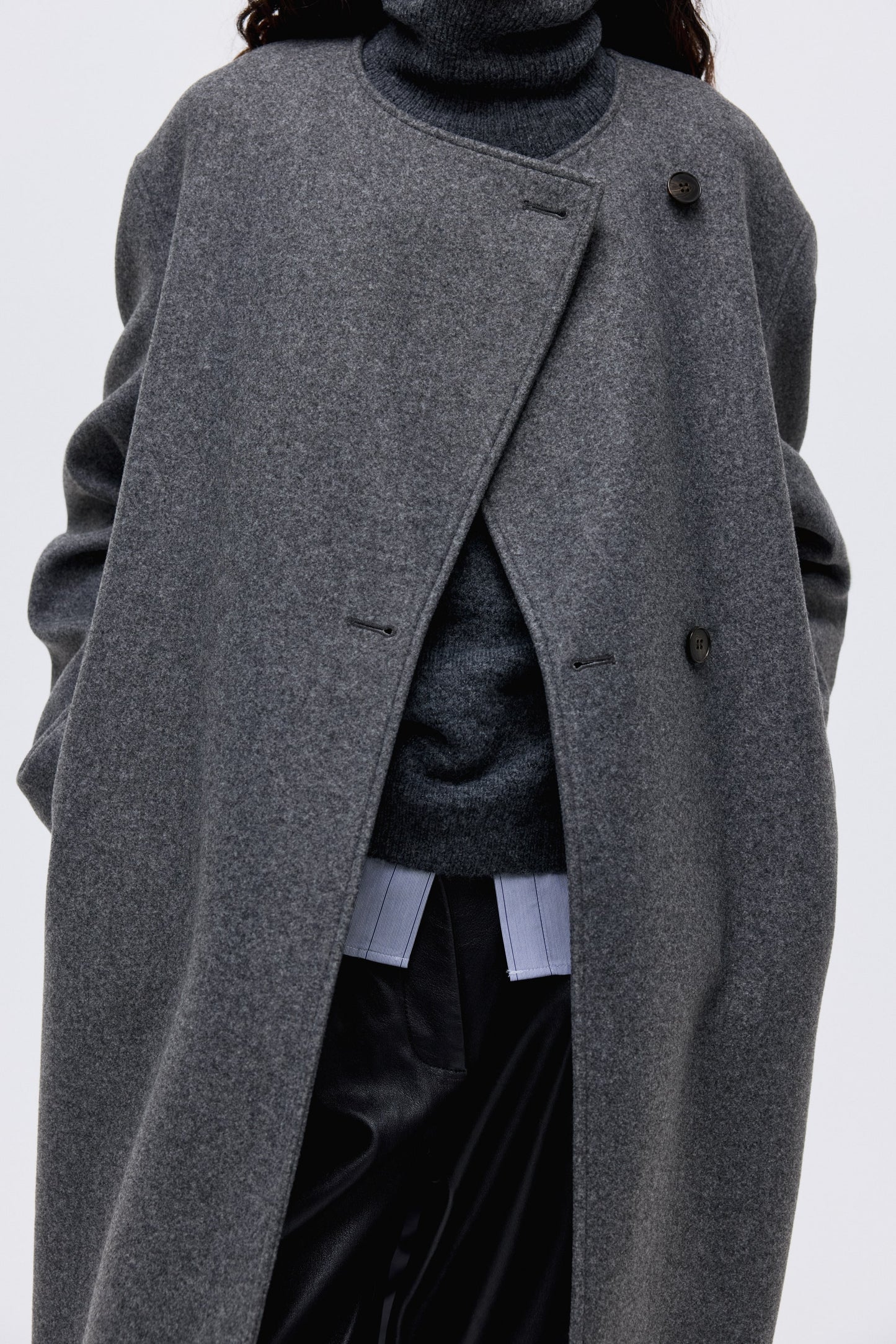 Scarf-detail coat