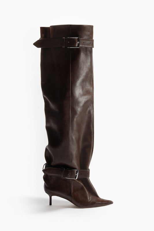 High-shaft leather boots