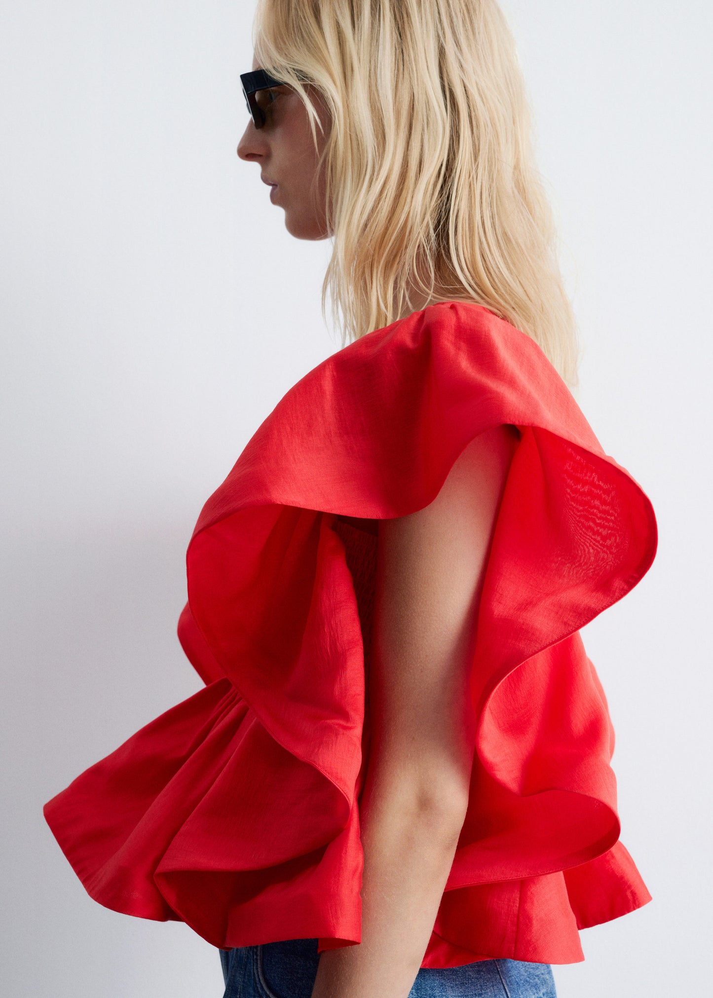 Ruffle V-Neck Blouse