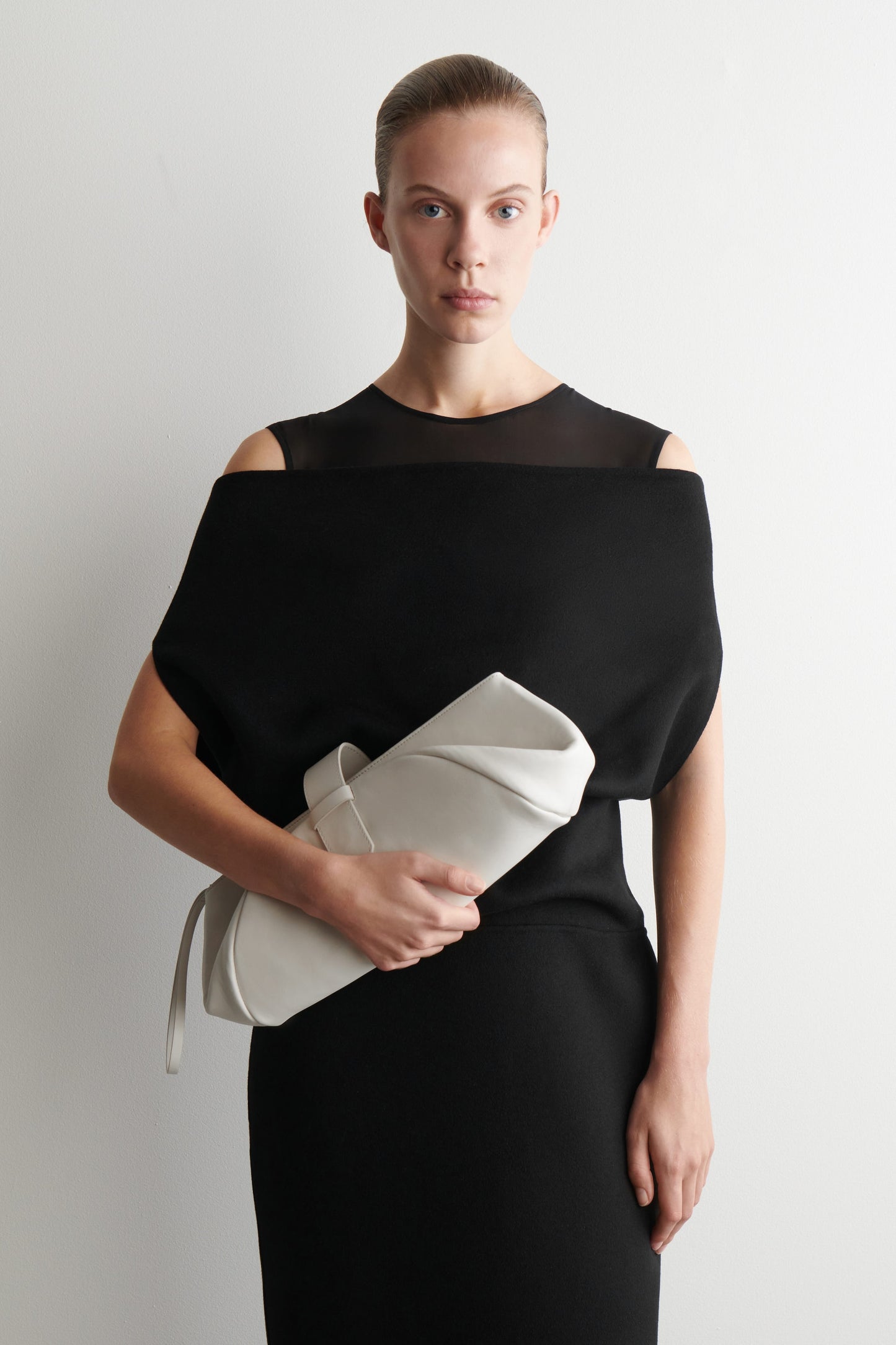 Belted Leather Clutch Bag