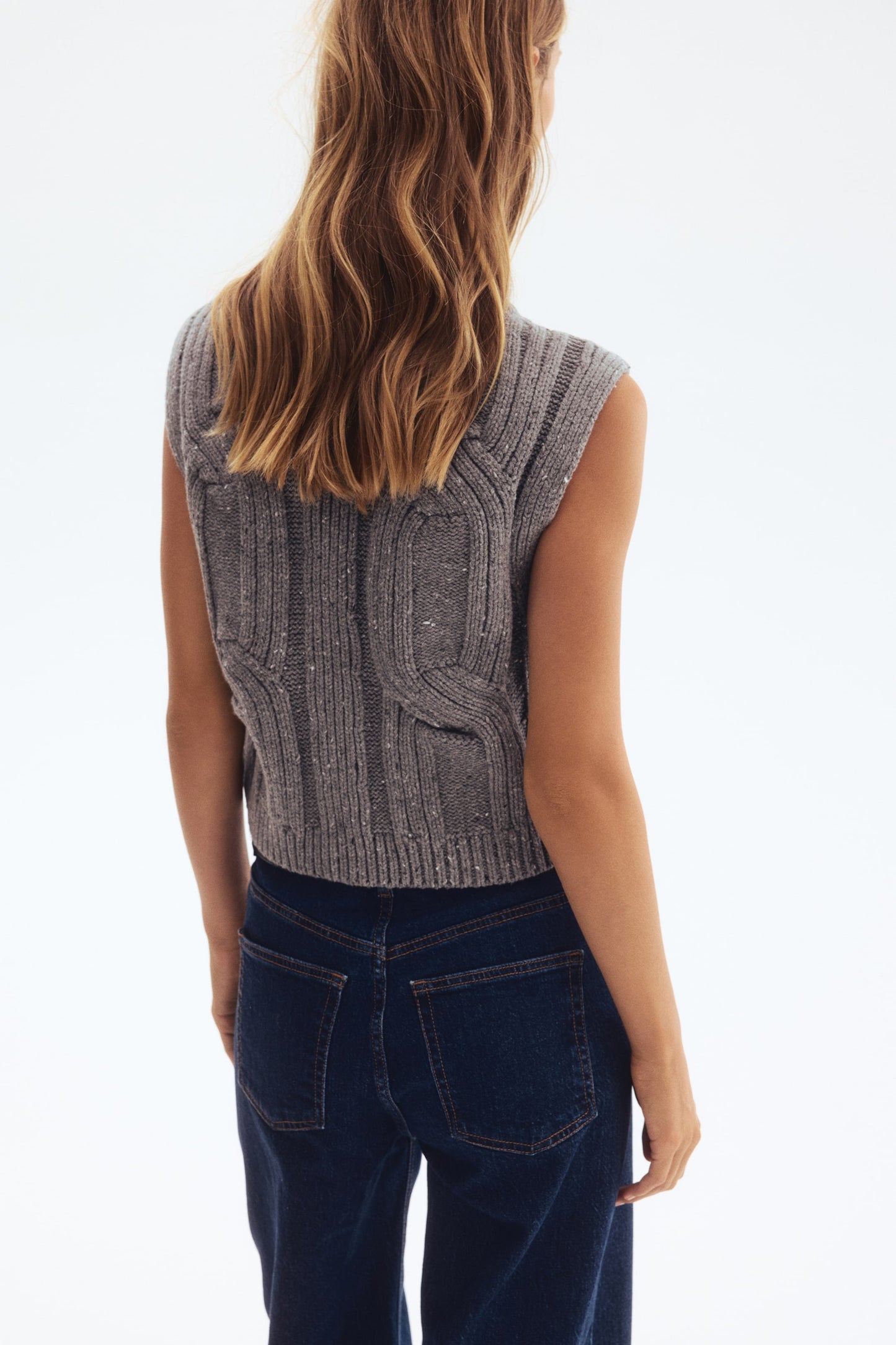 Cable-knit waistcoat