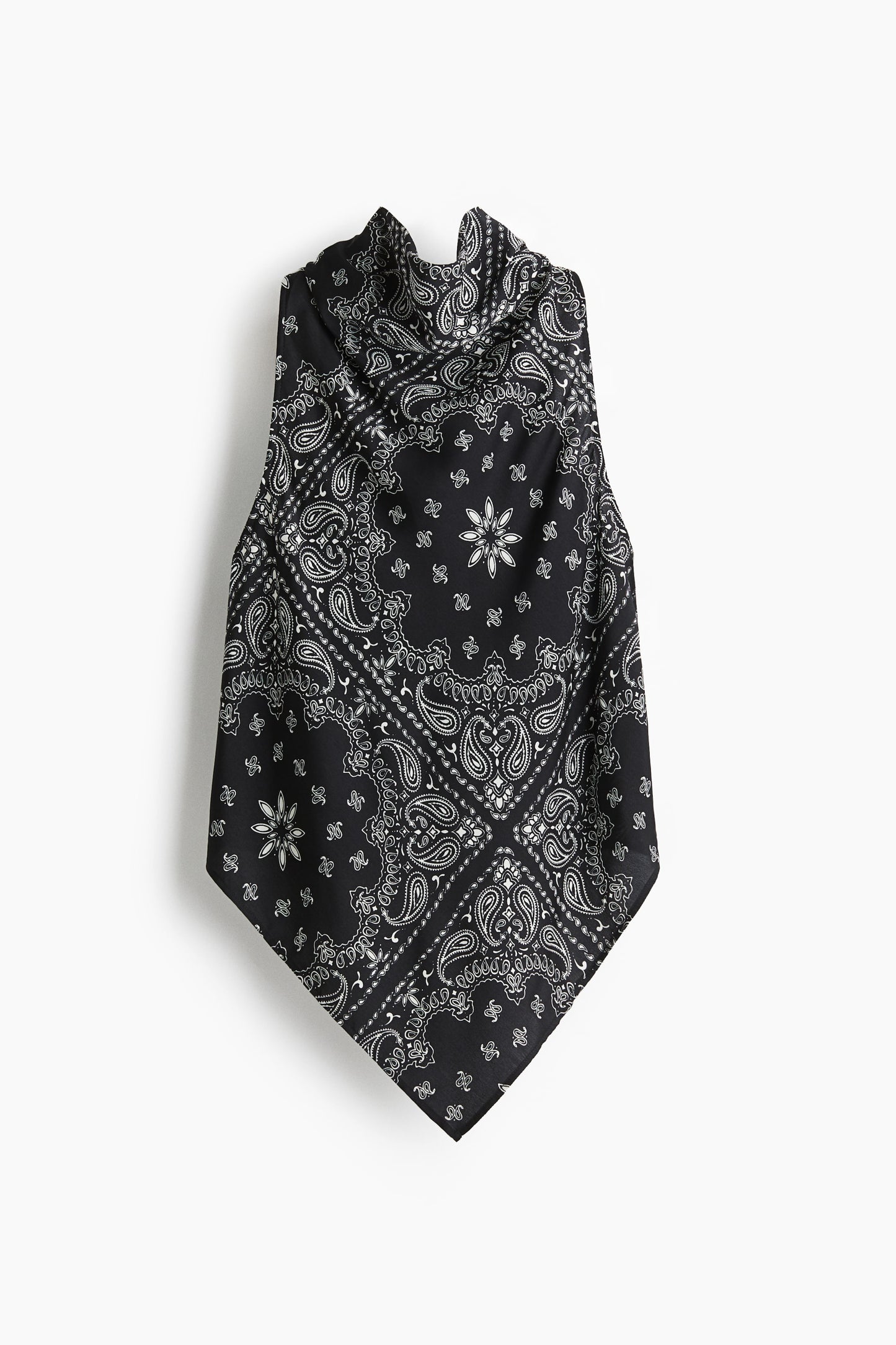 Tie-neck satin top
