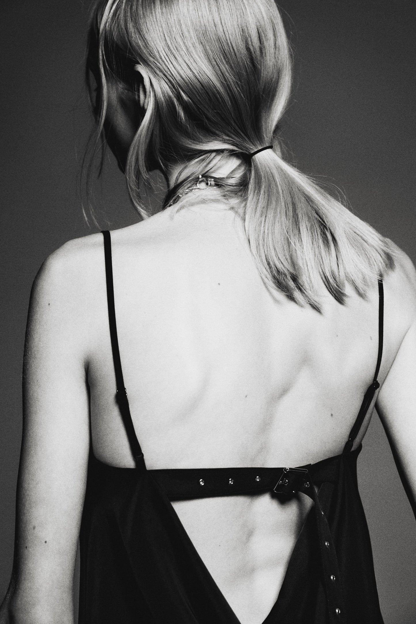 Belt-detail strappy dress