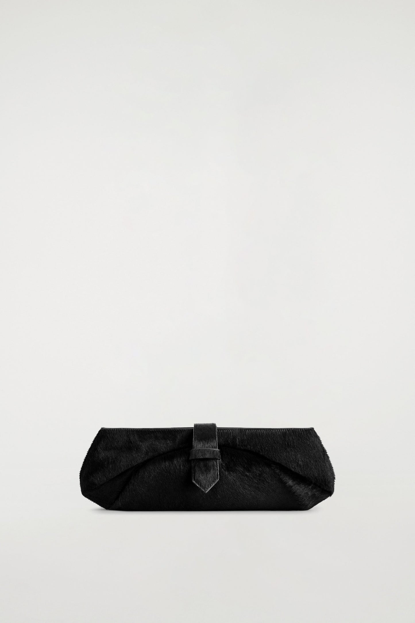 Belted Pony Hair Clutch Bag