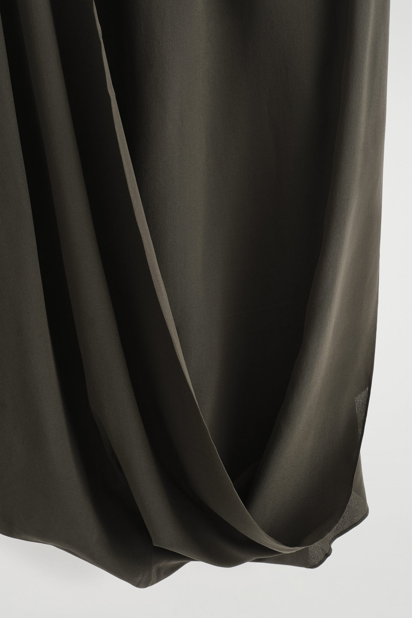 Draped Silk Midi Skirt