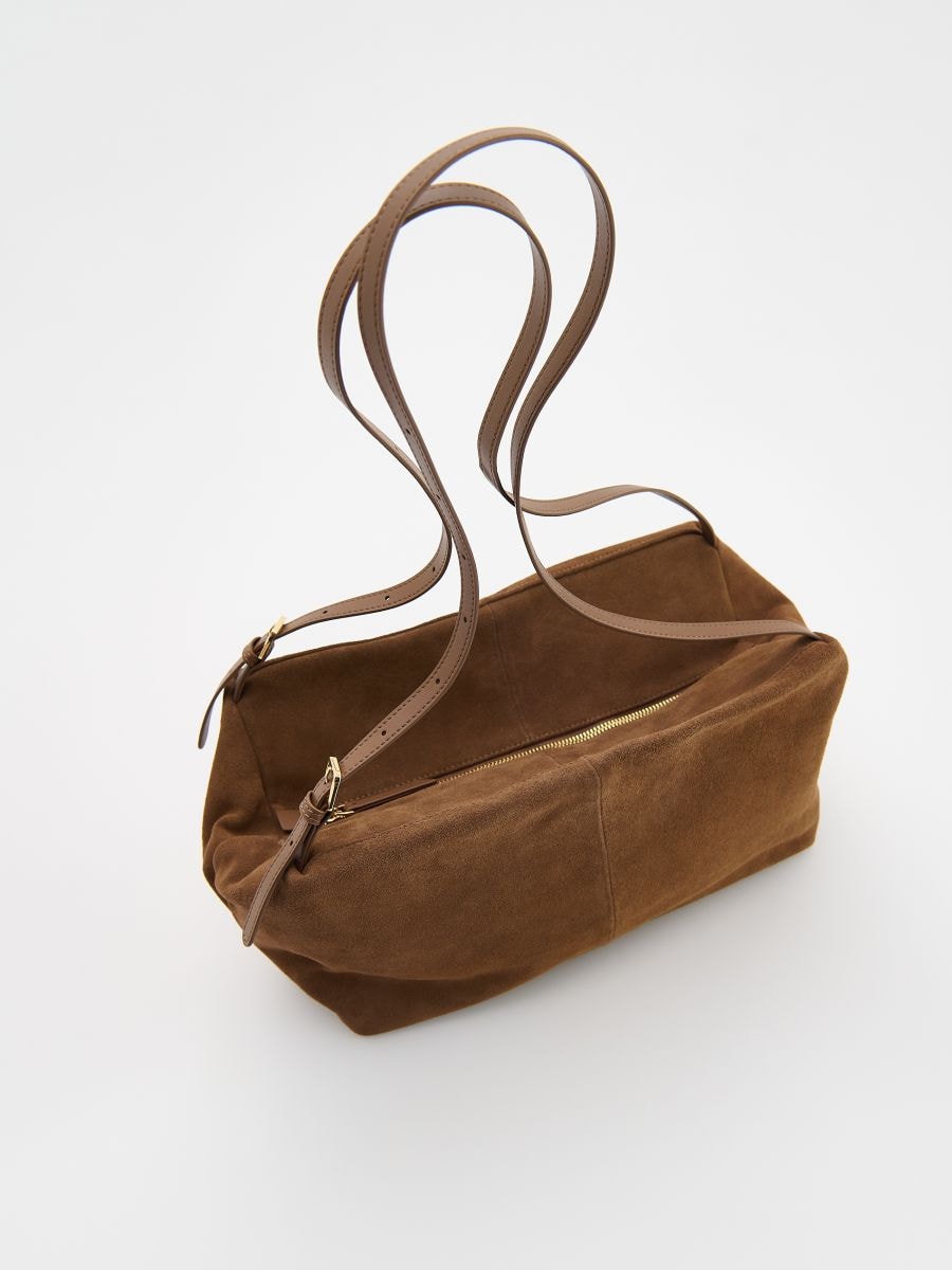 Suede shoulder bag