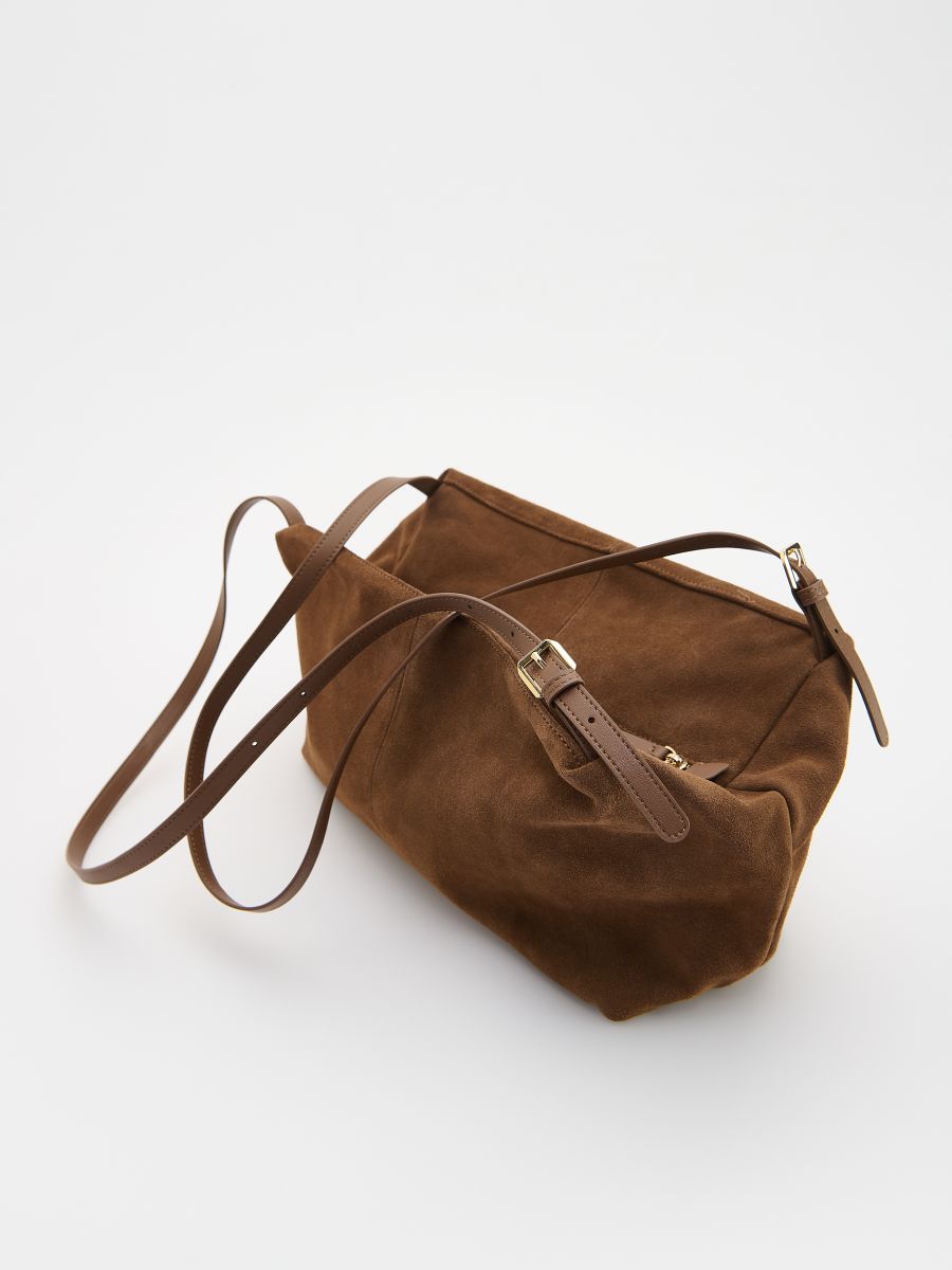 Suede shoulder bag