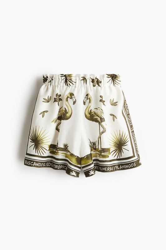 Linen paper bag shorts