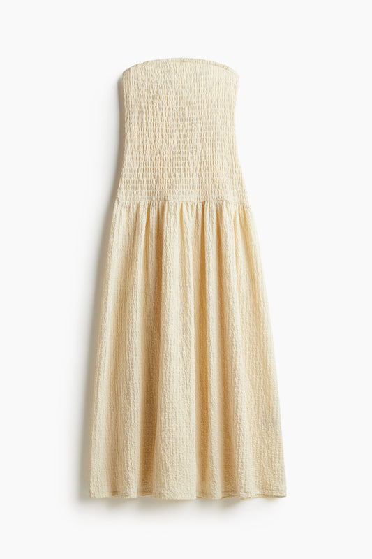 Smocked bandeau dress