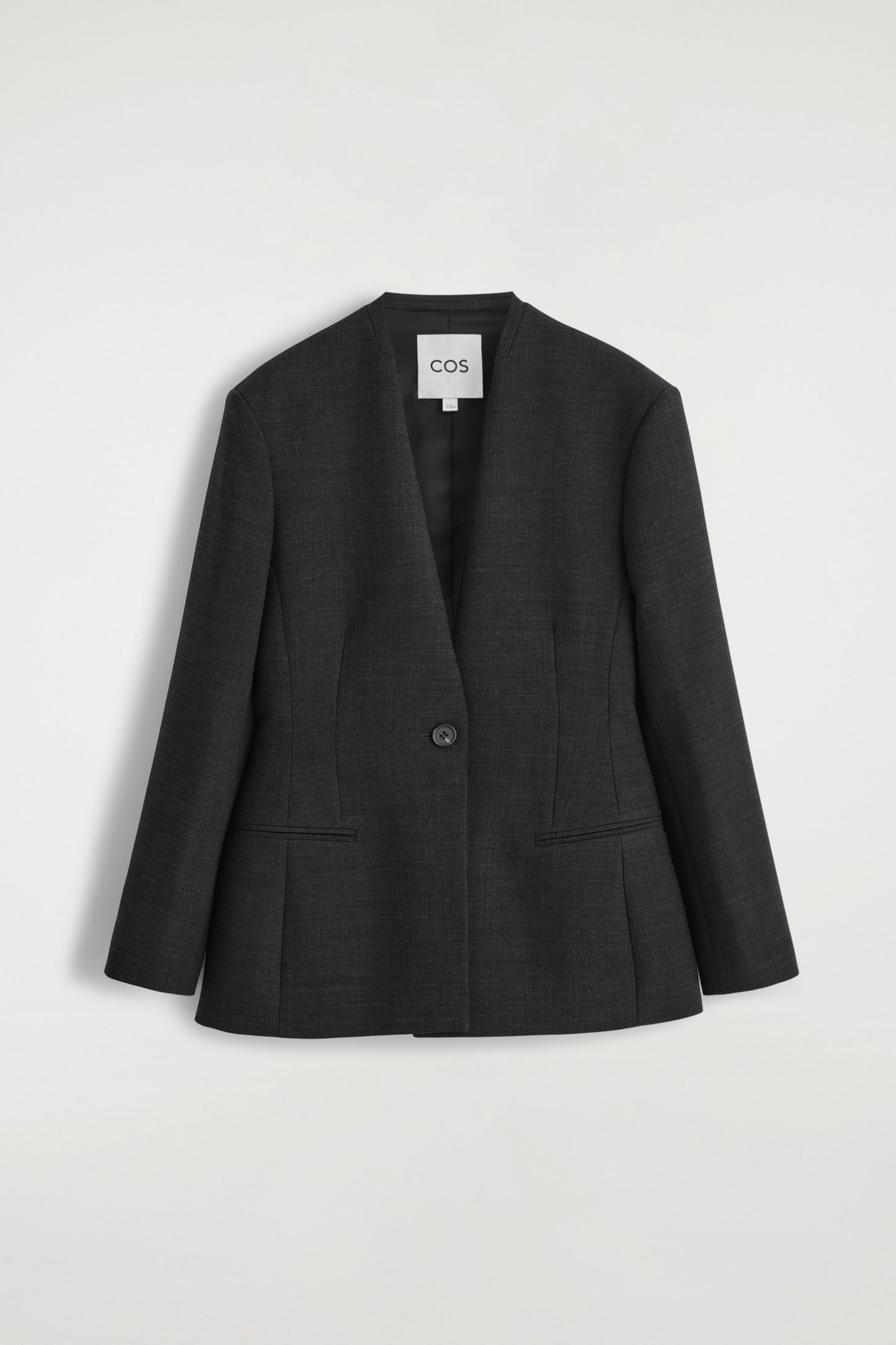 Waisted Collarless Blazer