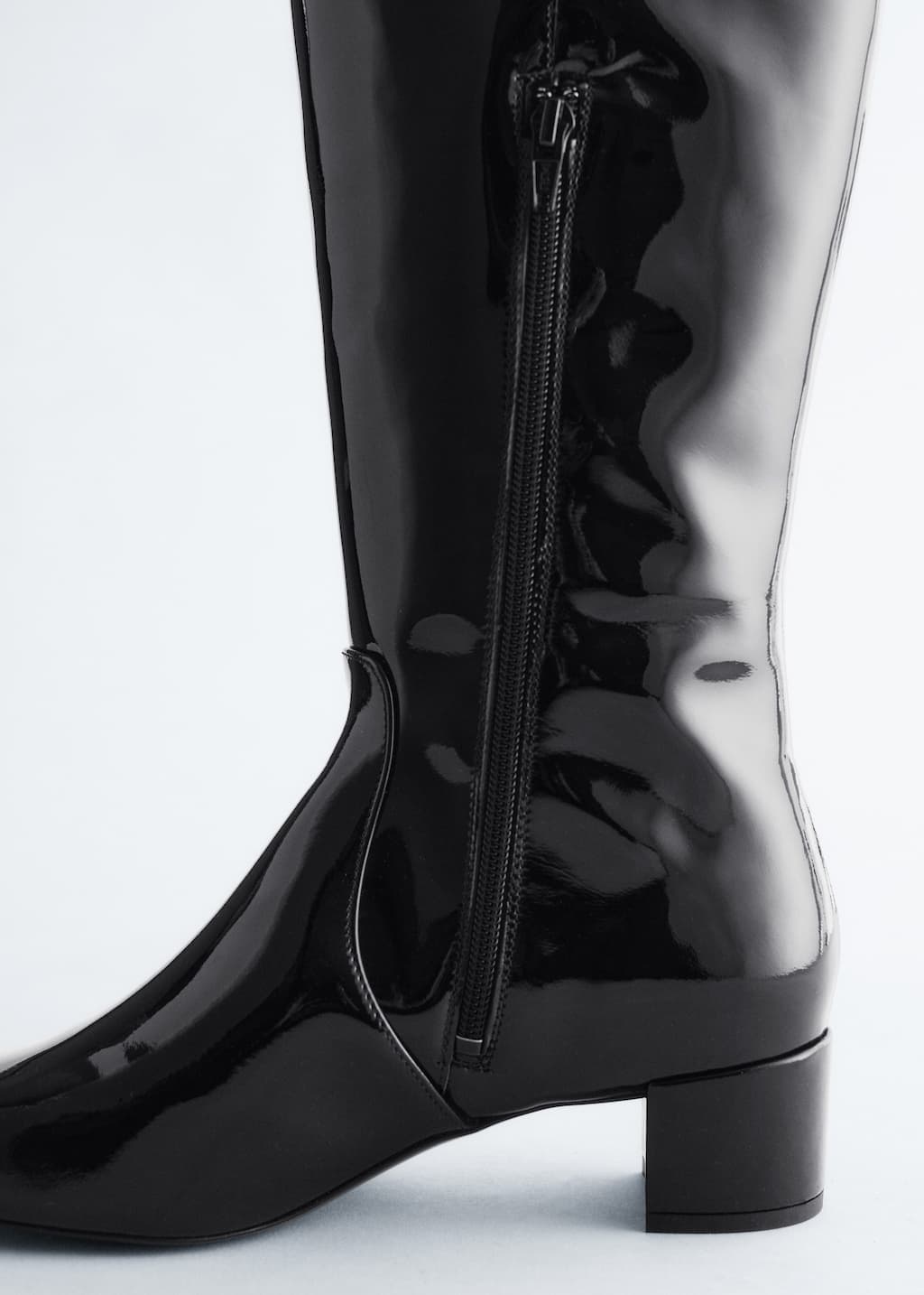 Heeled Leather Knee Boots