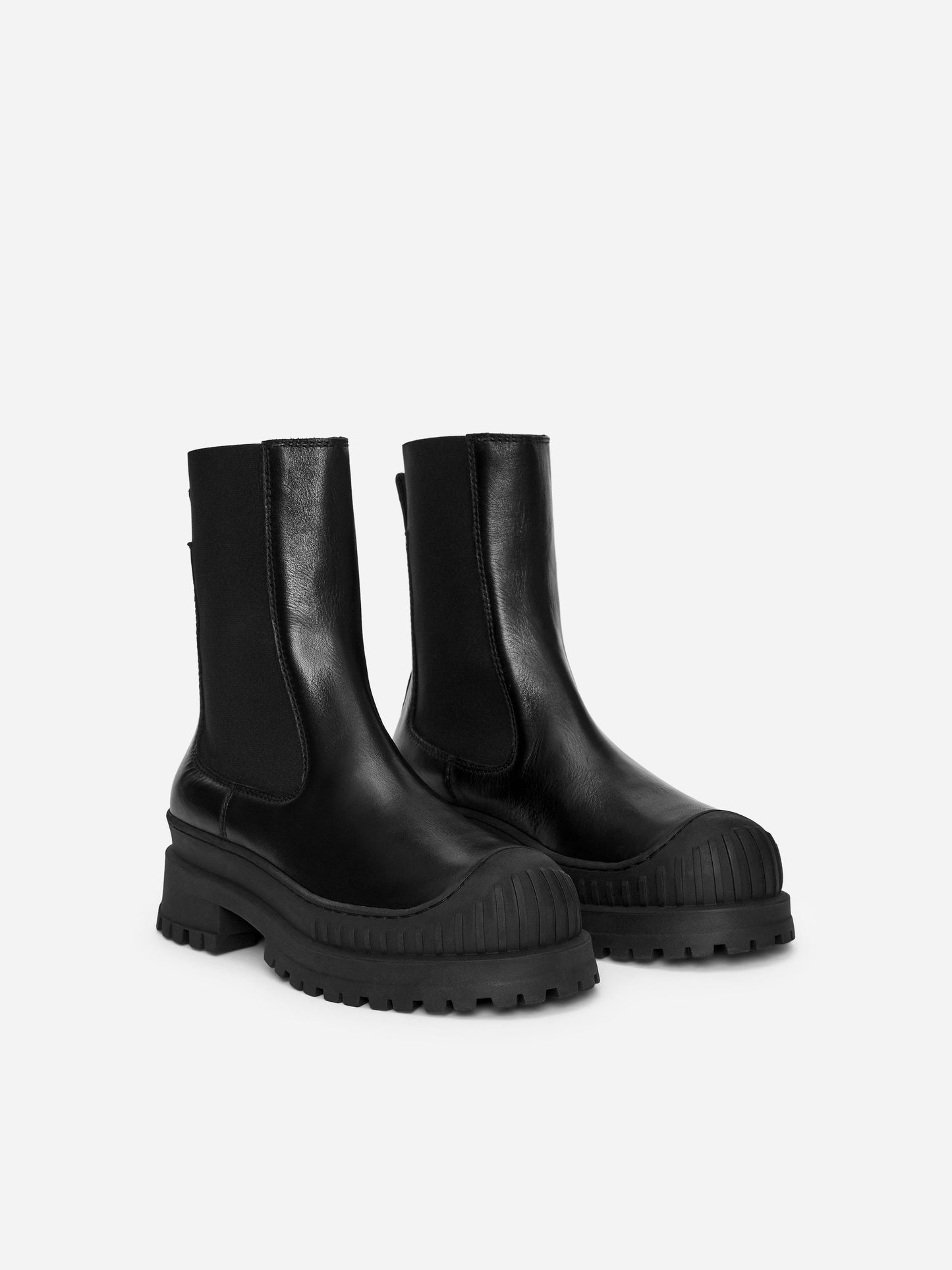 Chunky Leather Ankle Boots