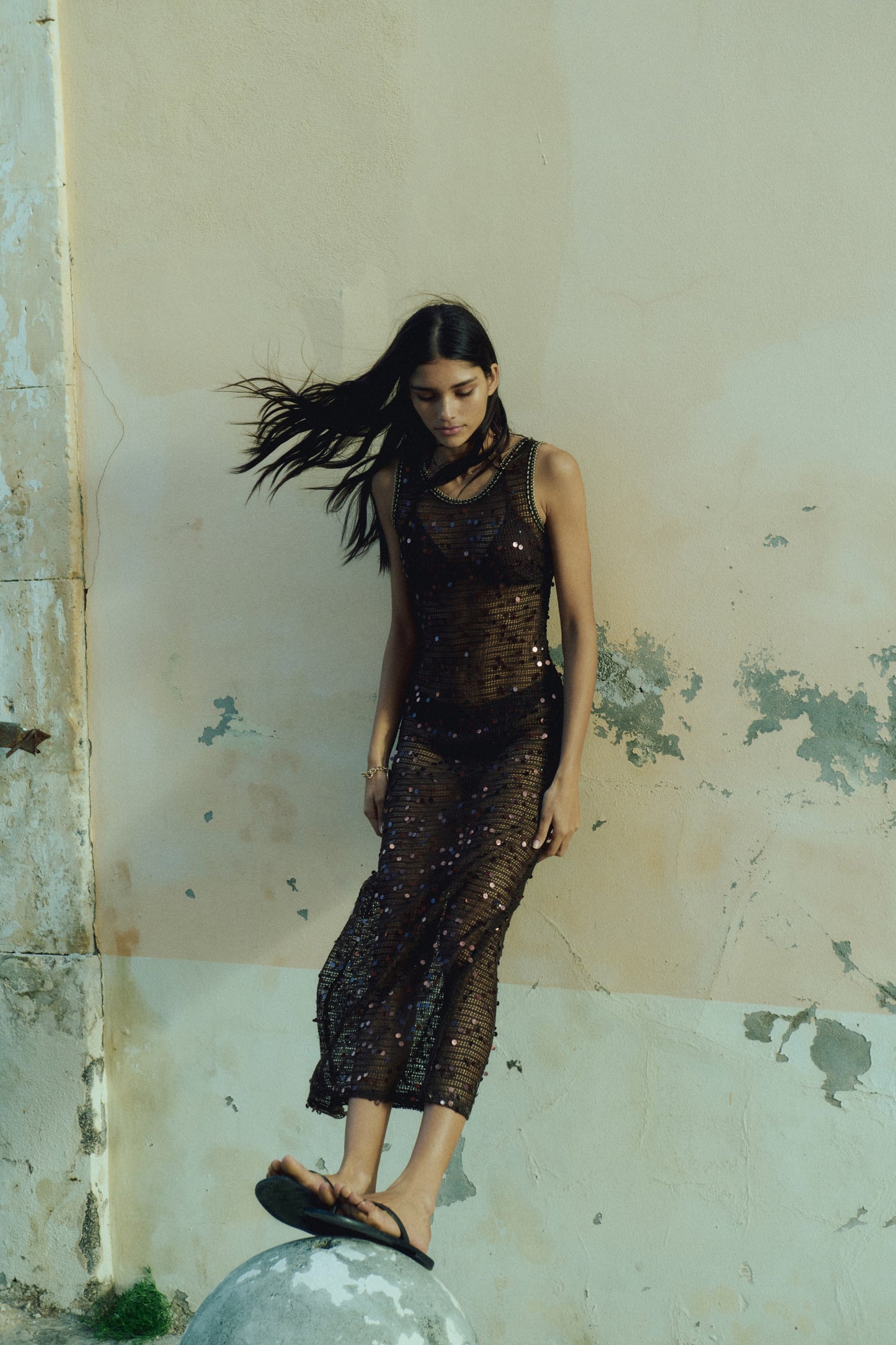 Sequined net dress