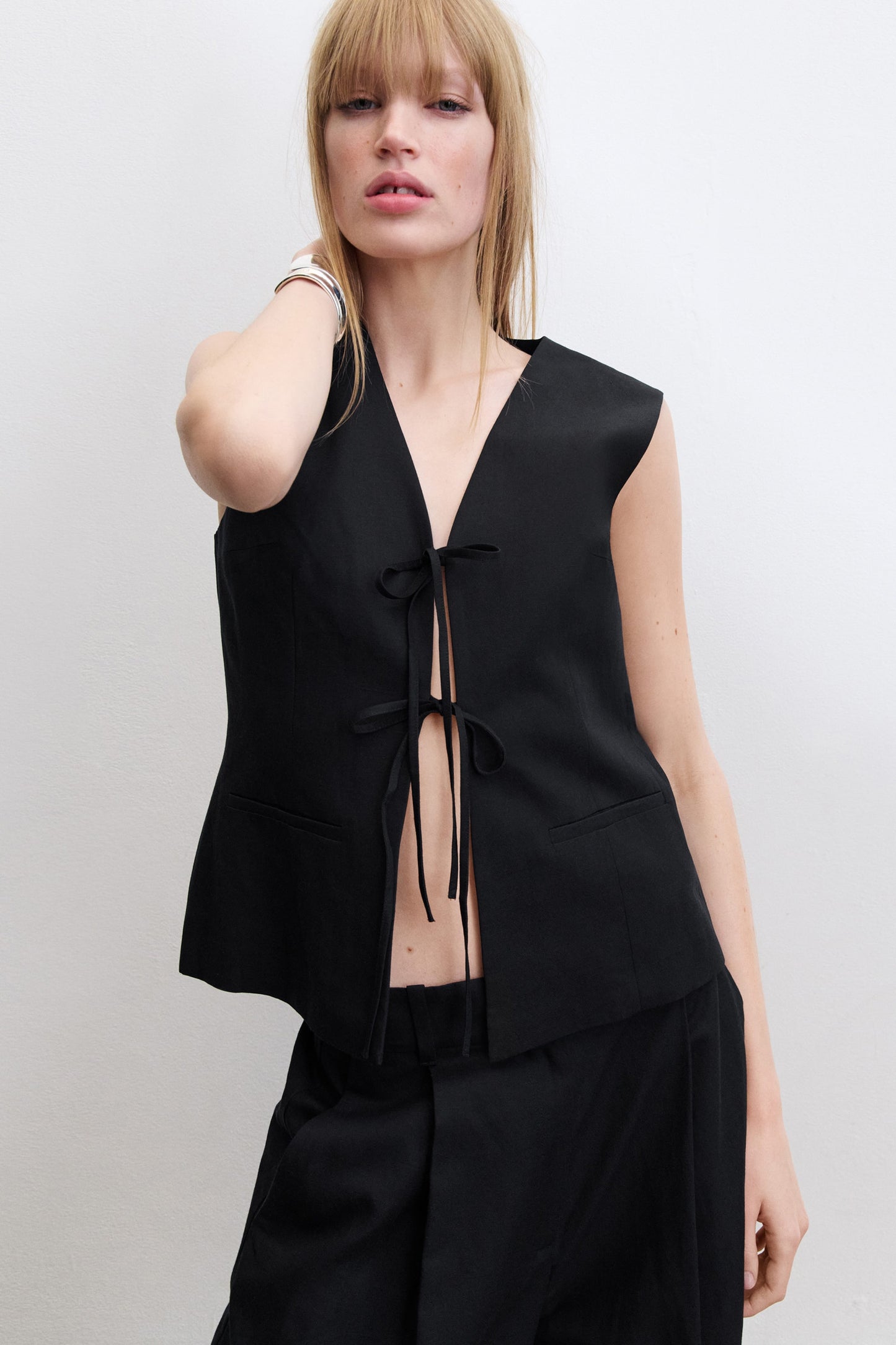 Tie-front waistcoat