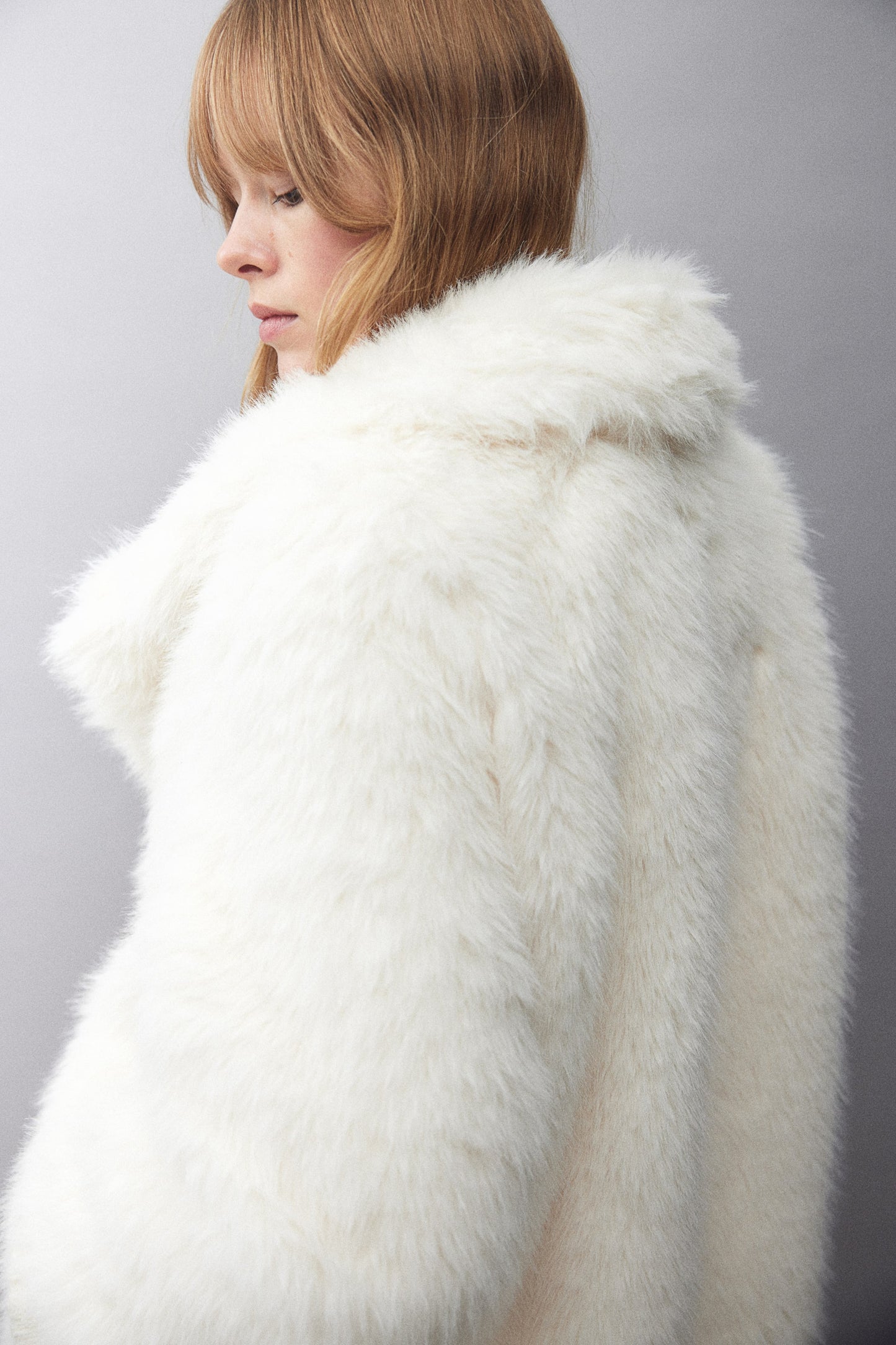 Fluffy maxi coat