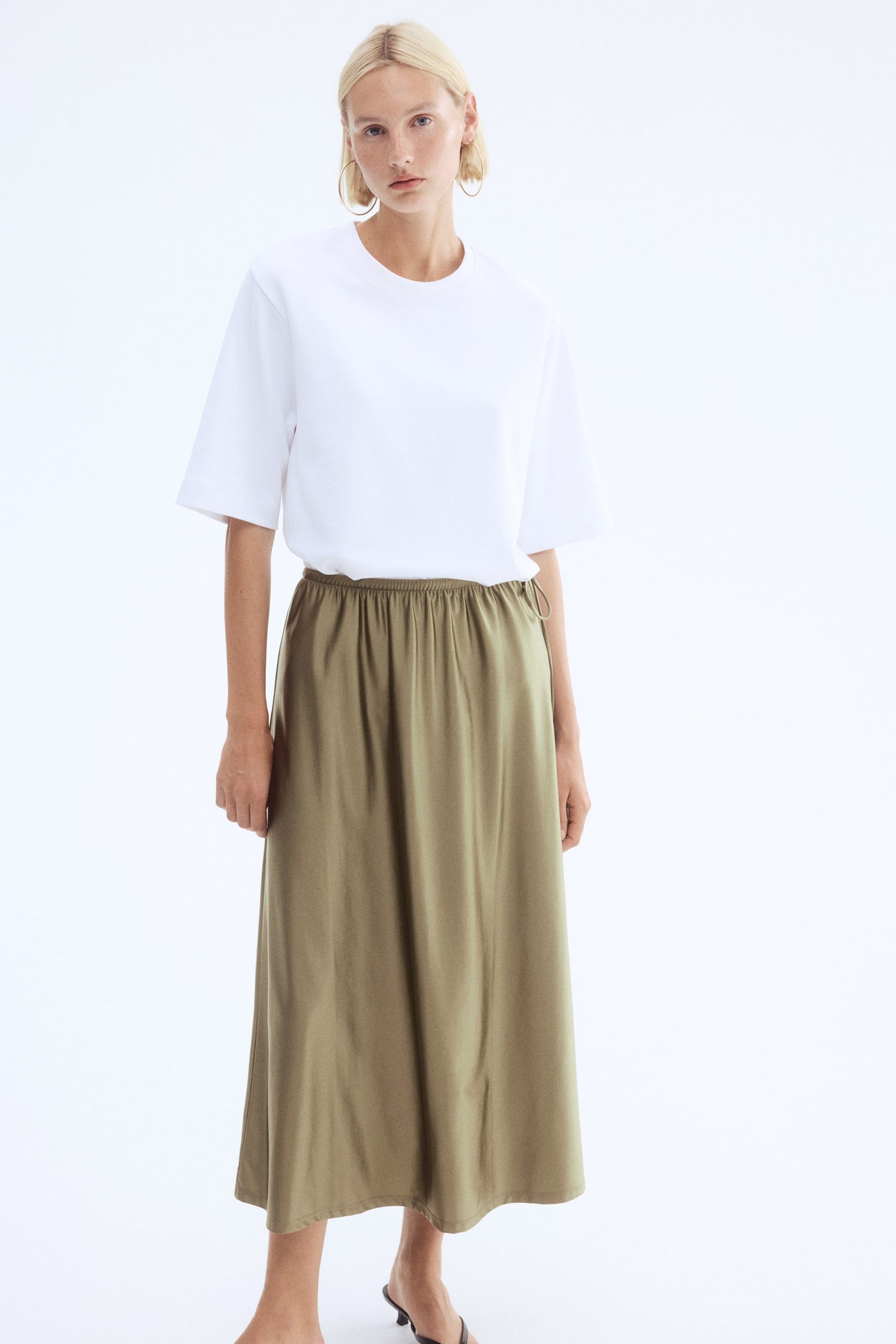 Drawstring-detail skirt