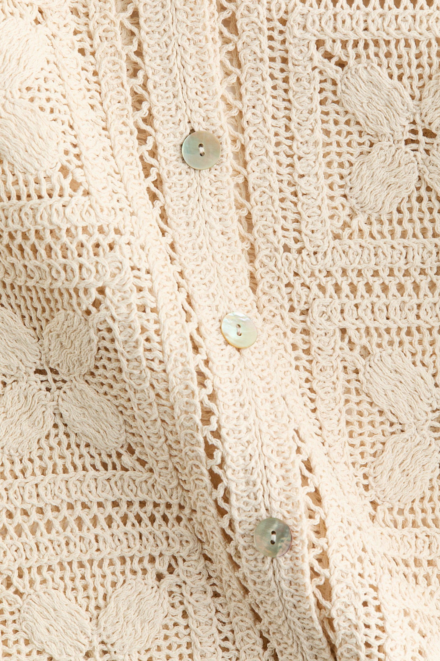 Crochet-look silk-blend shirt