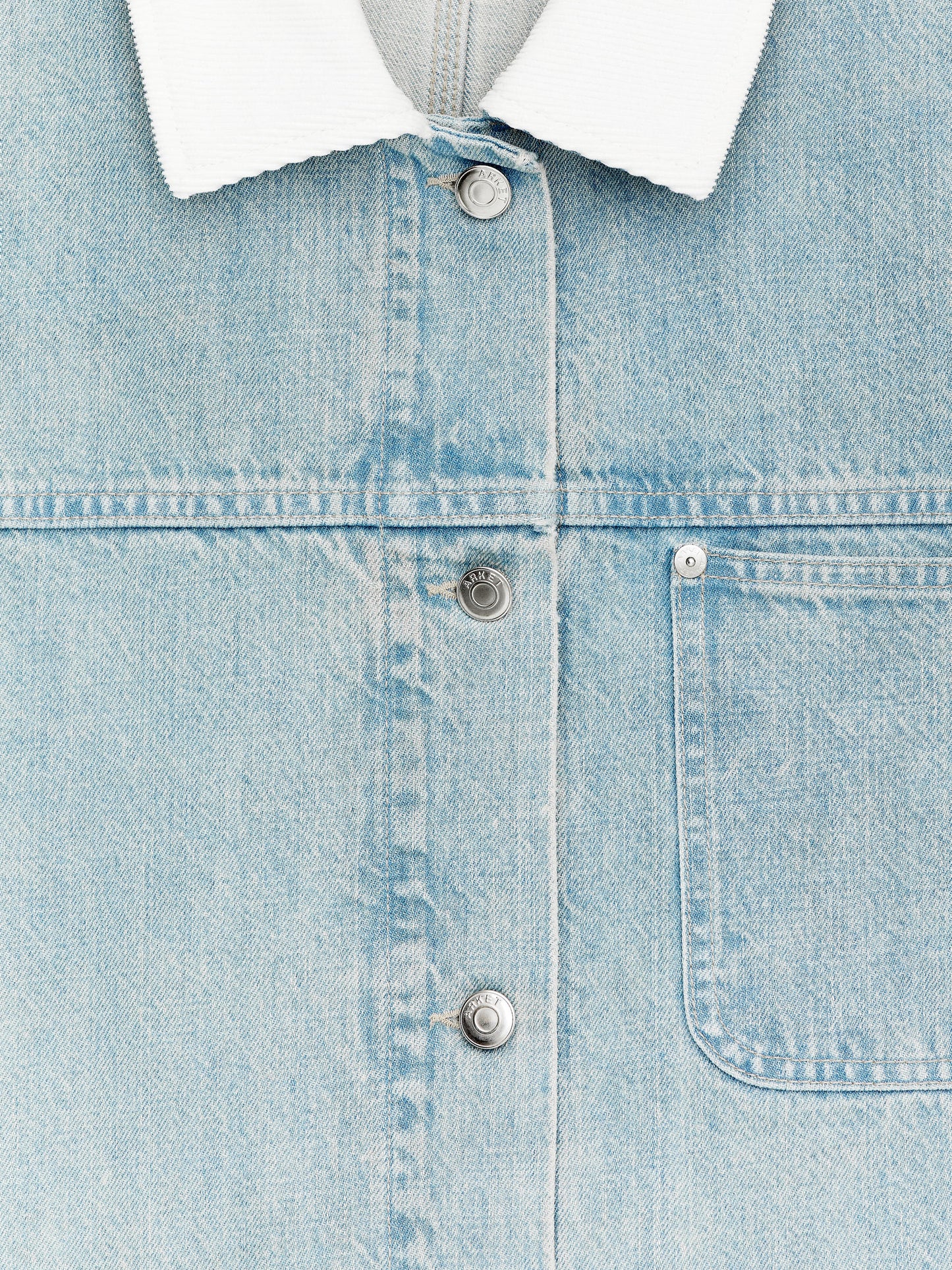 Corduroy-Collar Denim Jacket